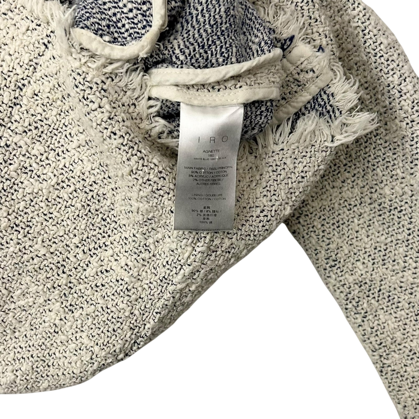 IRO Agnette Tweed Jacket White / Blue (Fits M womens)