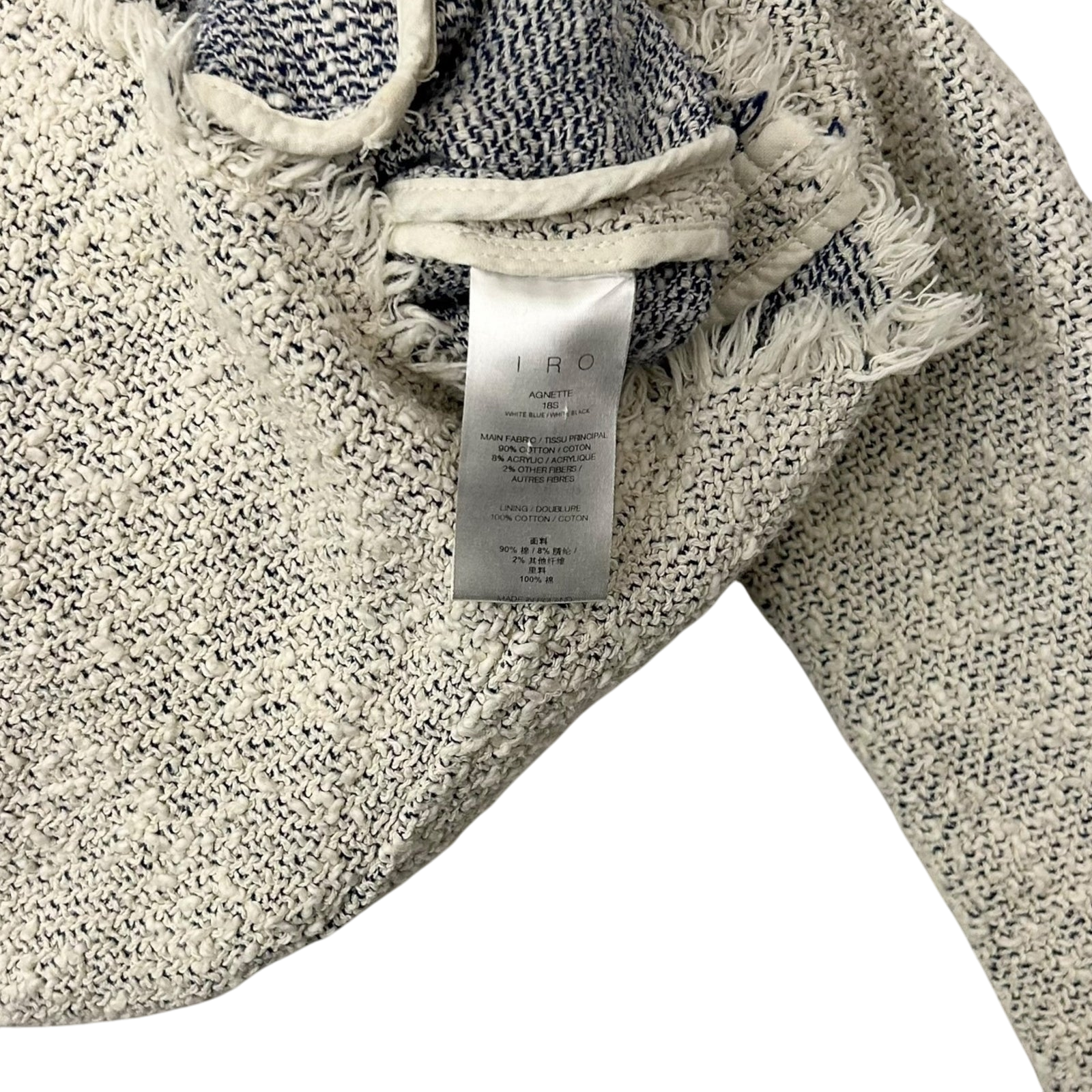 IRO Agnette Tweed Jacket White / Blue (Fits M womens)