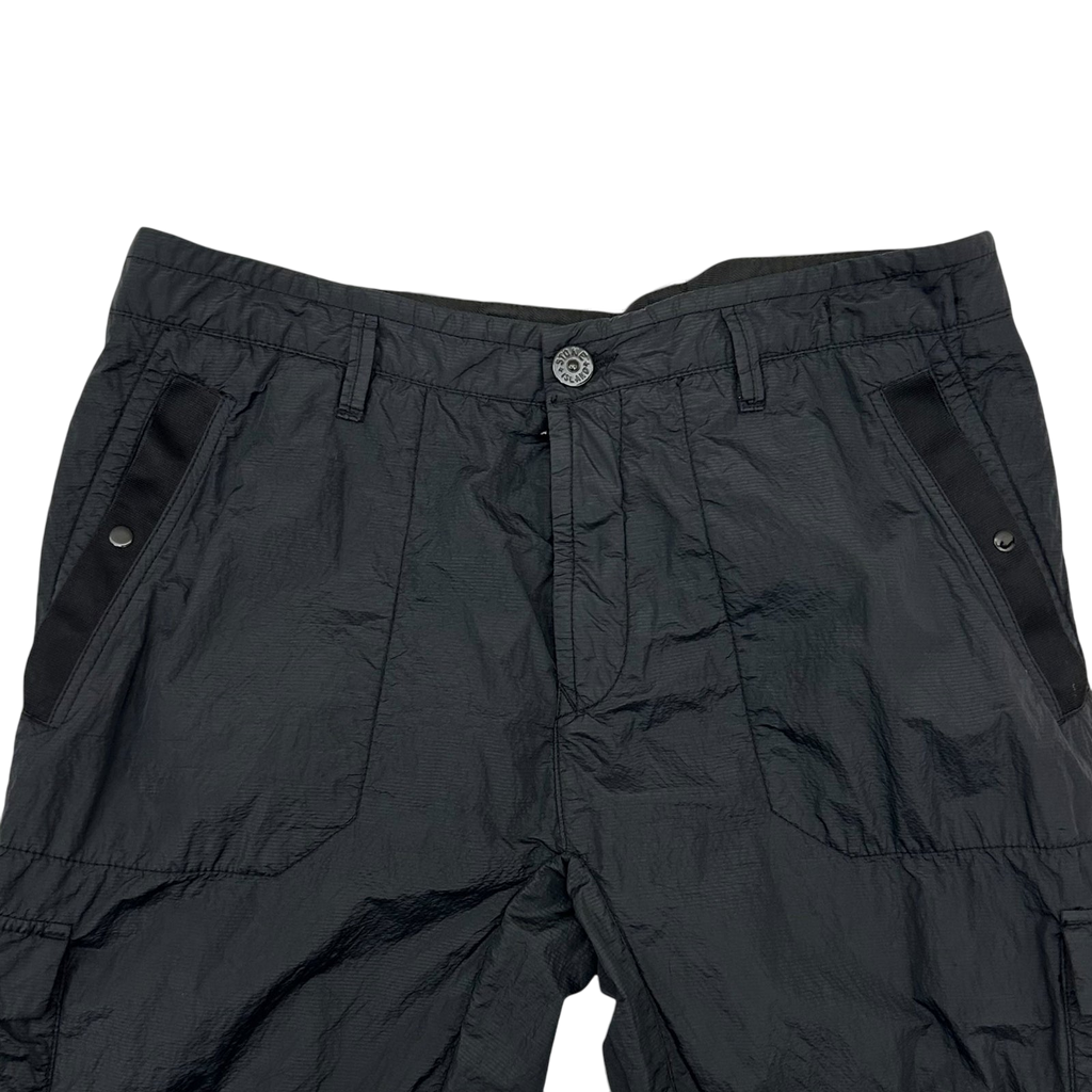 Stone Island Type RE Metal Nylon Cargo Pants Black (Size 34")