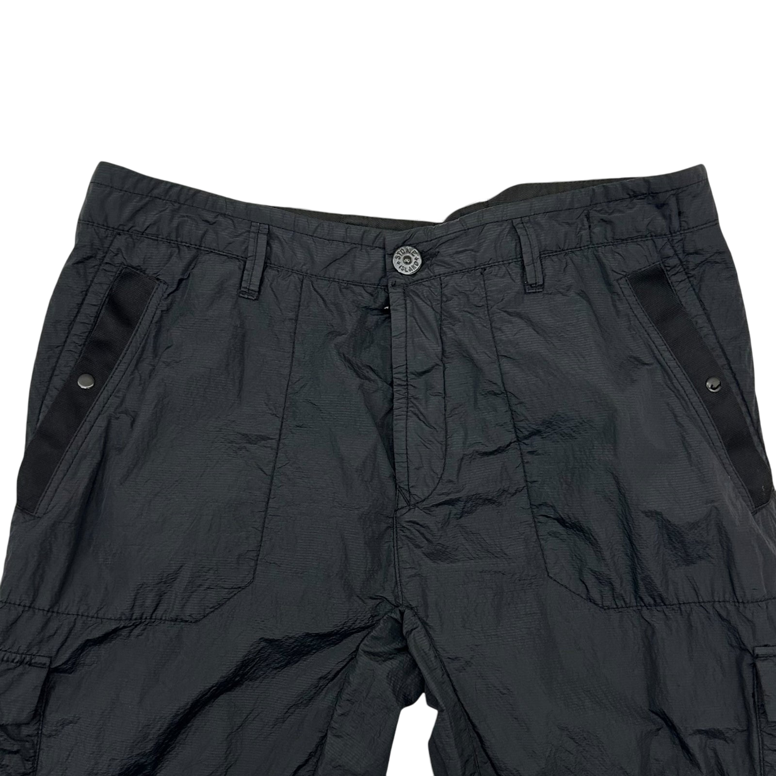 Stone Island Type RE Metal Nylon Cargo Pants Black (Size 34")