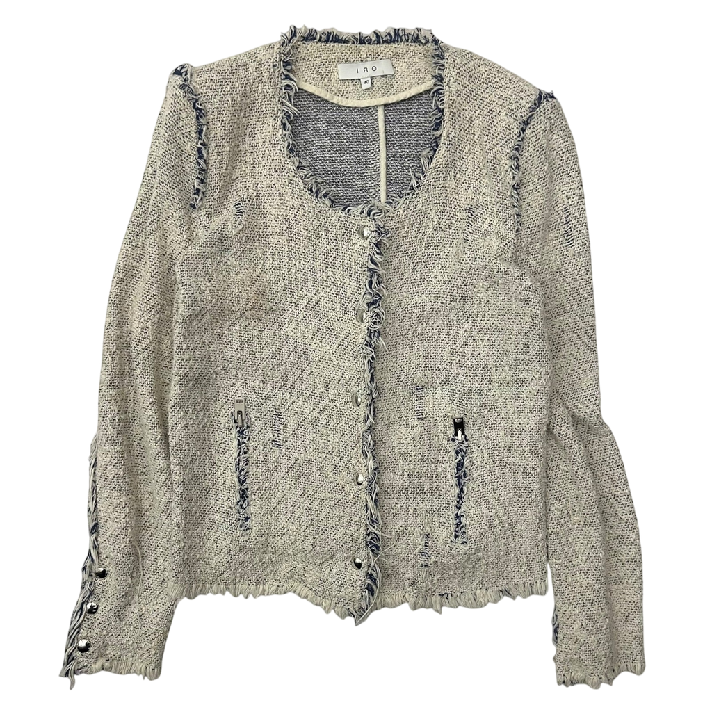IRO Agnette Tweed Jacket White / Blue (Fits M womens)