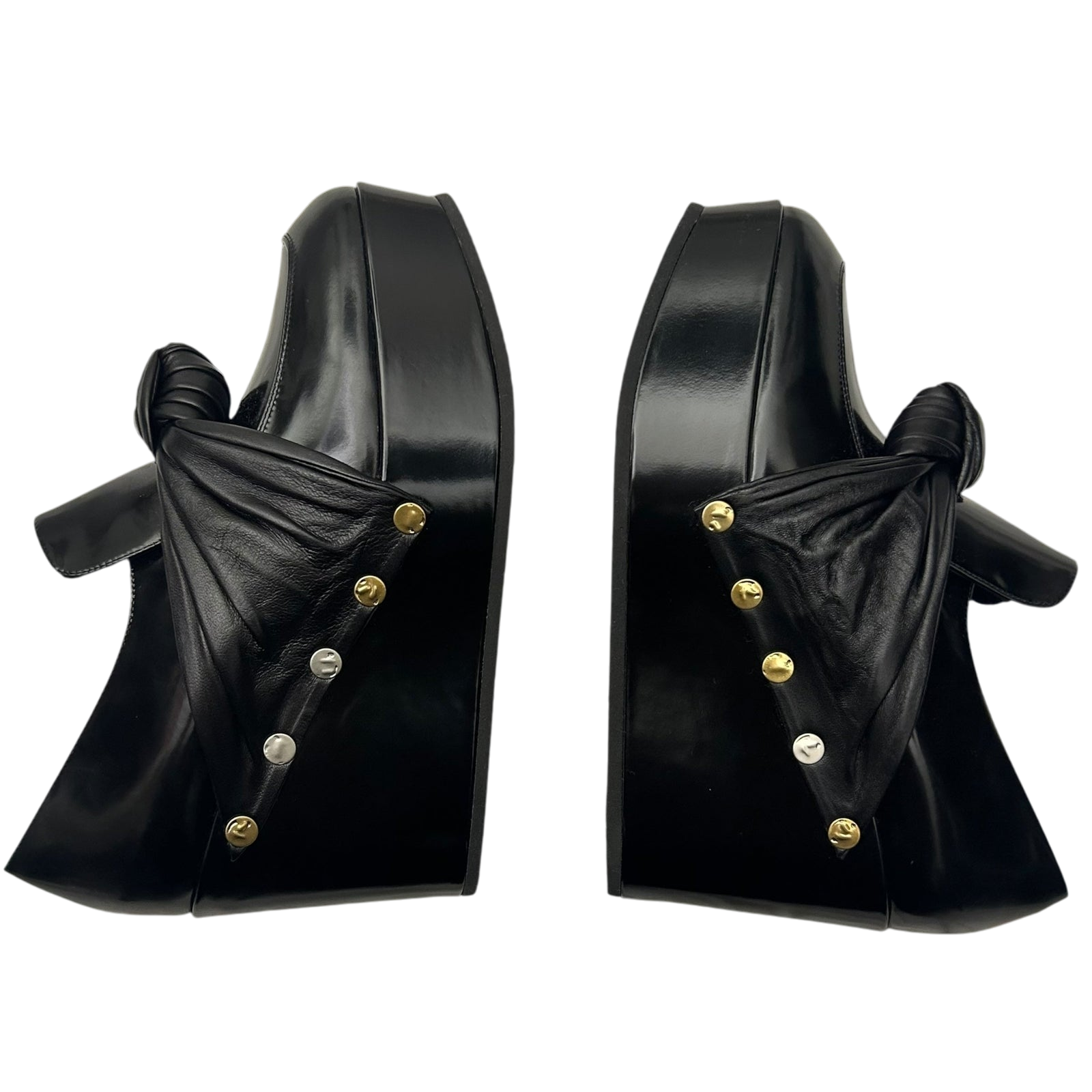 SS16 Celine by Phoebe Philo Twisted Bow Leather Platform Wedges (Size EU37)