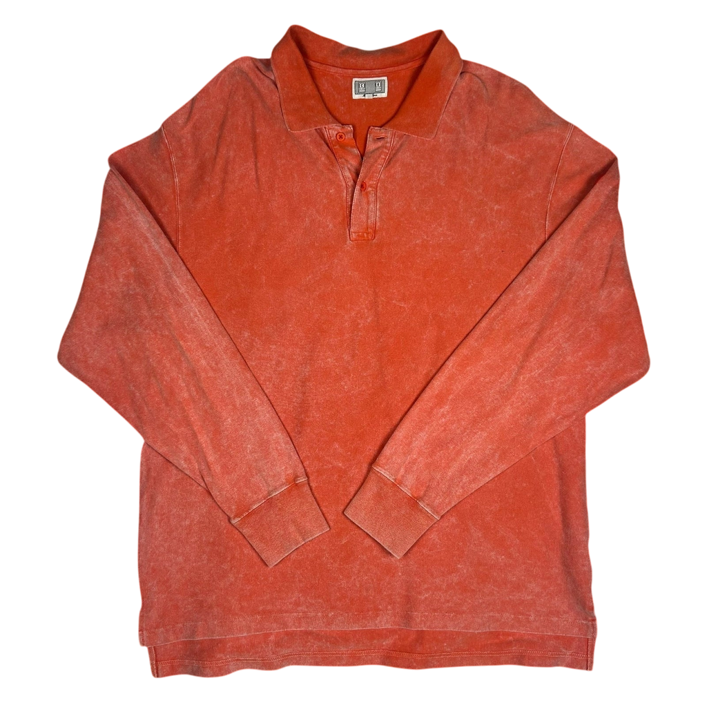 Cav Empt Bleached Ribbed Long Sleeve Polo Shirt (Size M)