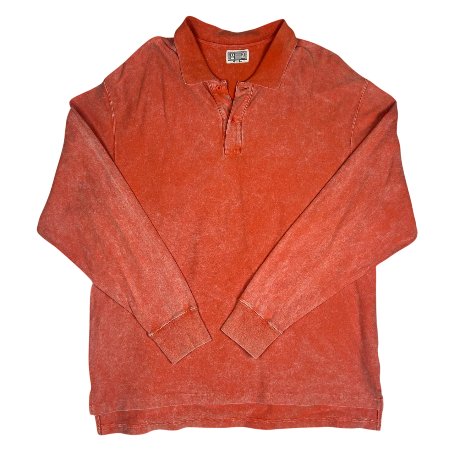 Cav Empt Bleached Ribbed Long Sleeve Polo Shirt (Size M)