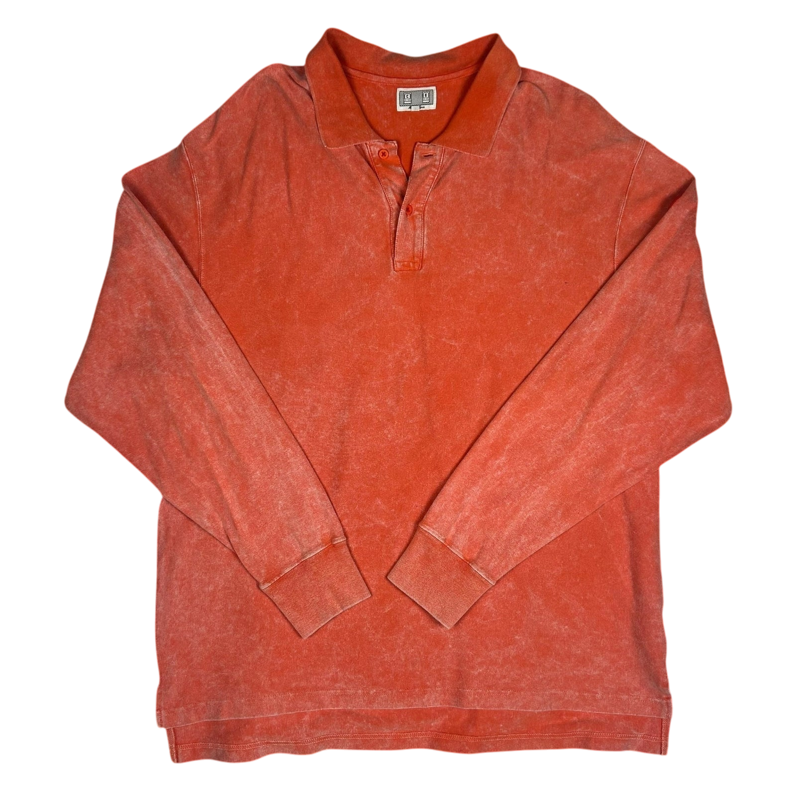 Cav Empt Bleached Ribbed Long Sleeve Polo Shirt (Size M)