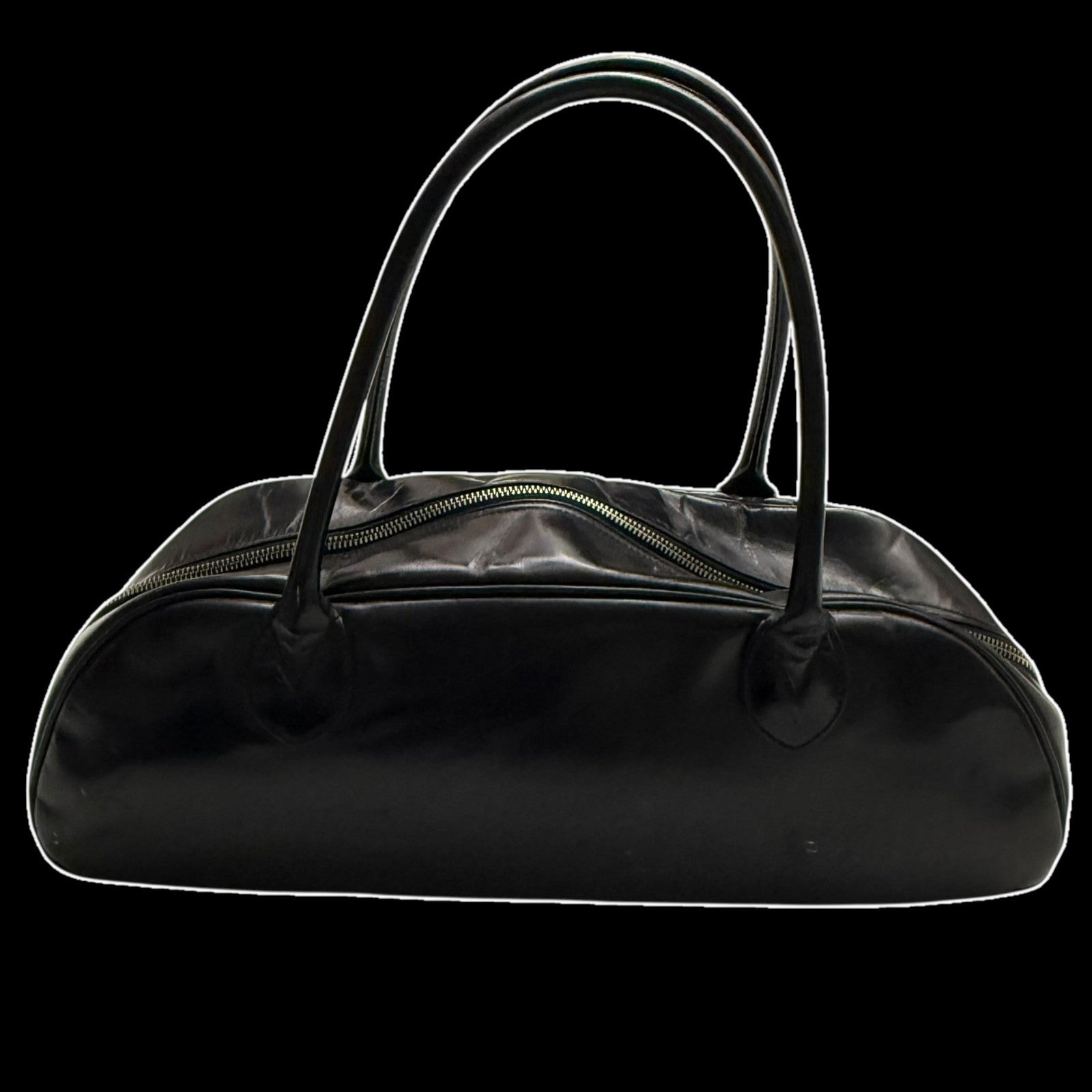 Comme des Garçons 90s Leather Boston Bag Black