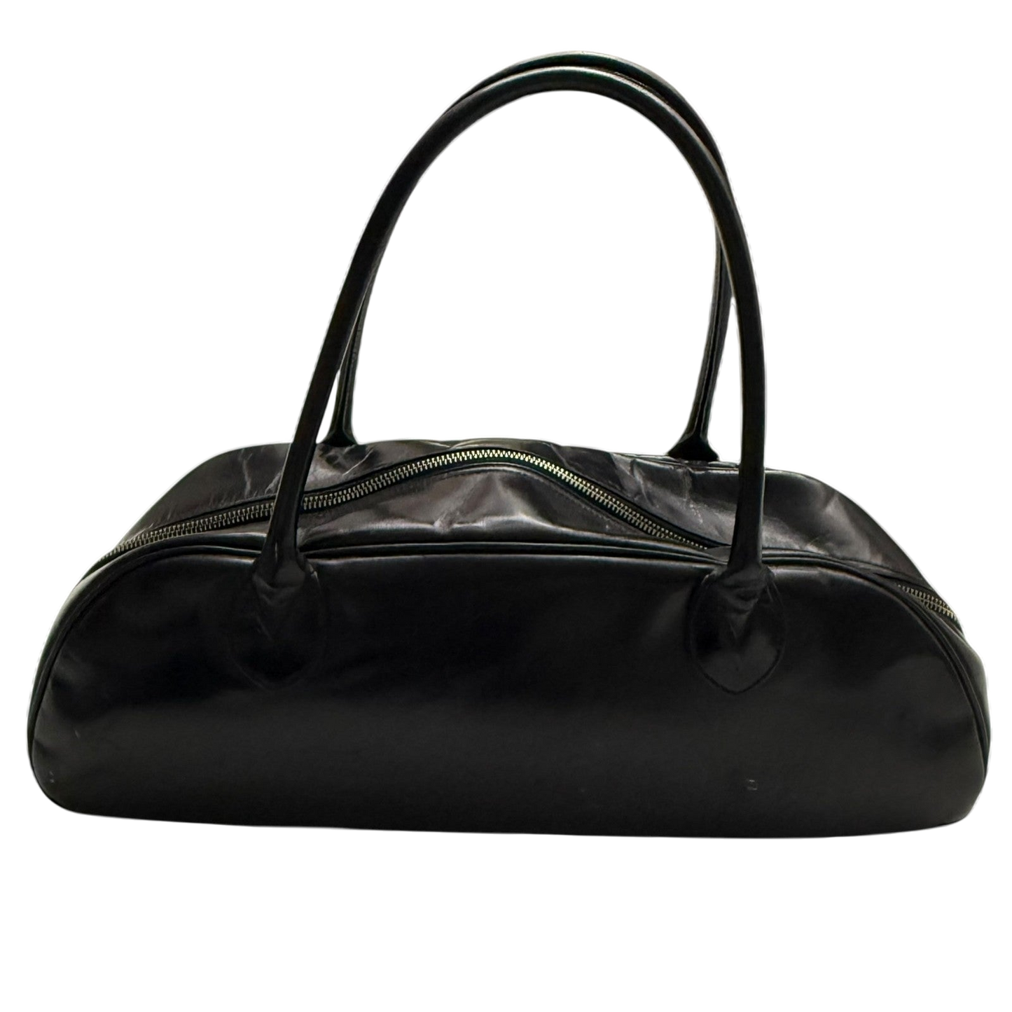Comme des Garçons 90s Leather Boston Bag Black