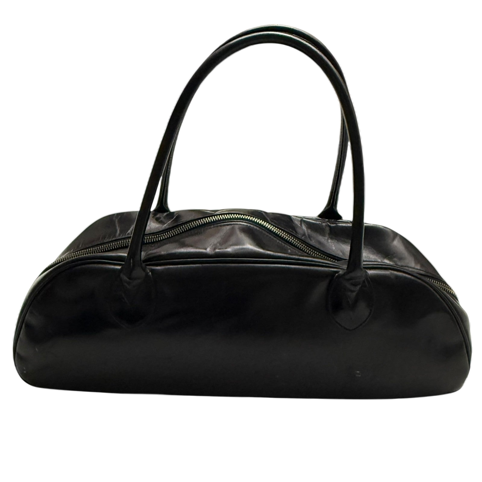 Comme des Garçons 90s Leather Boston Bag Black