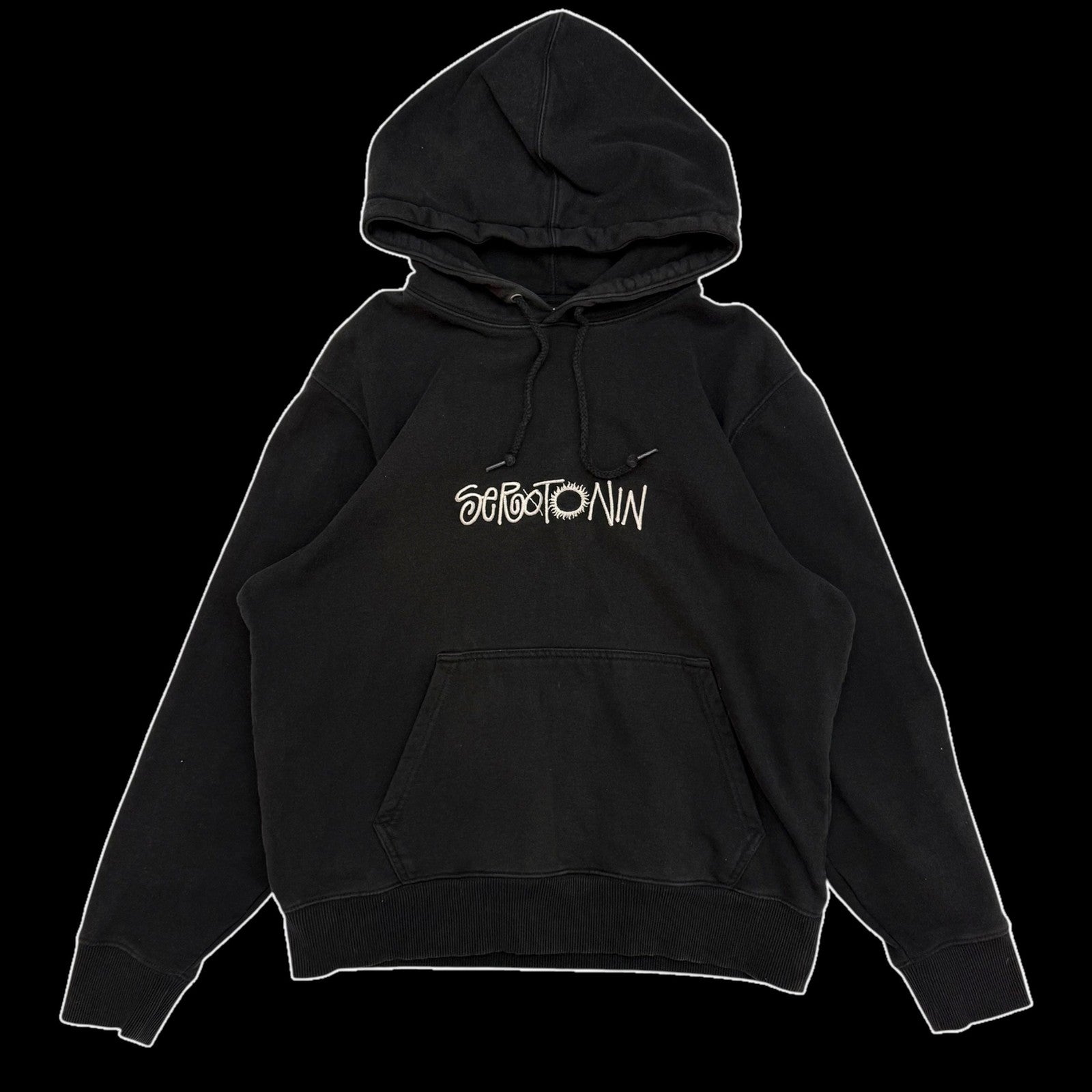 Stussy Serotonin Appliqué Hoodie Black (Fits S-M)