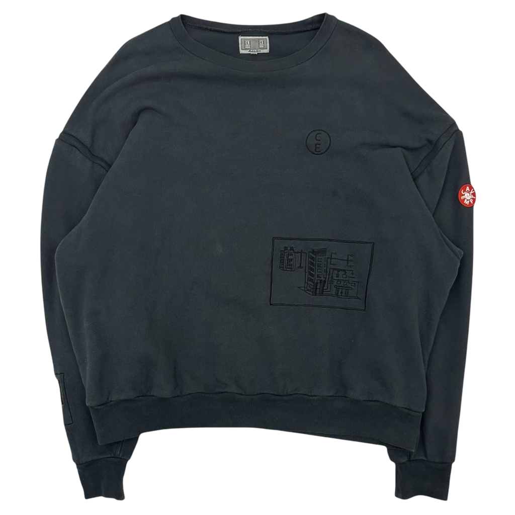 Cav Empt Overdyed Double Fleece Lined Crewneck Charcoal (Fits XL)