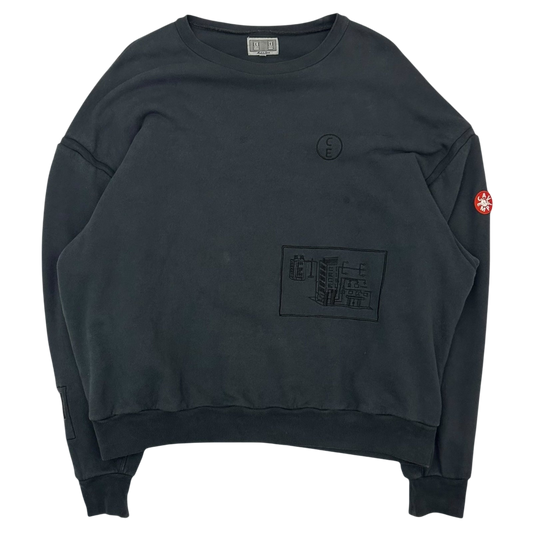 Cav Empt Overdyed Double Fleece Lined Crewneck Charcoal (Fits XL)