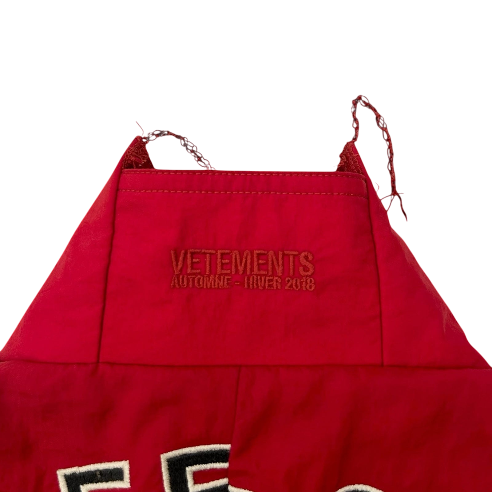 2018 Vetements x Reebok Reworked Distressed Track Jacket Red (Size S Womens)