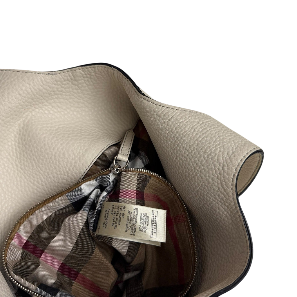 Burberry Grainy Leather Shoulder Bag Cream