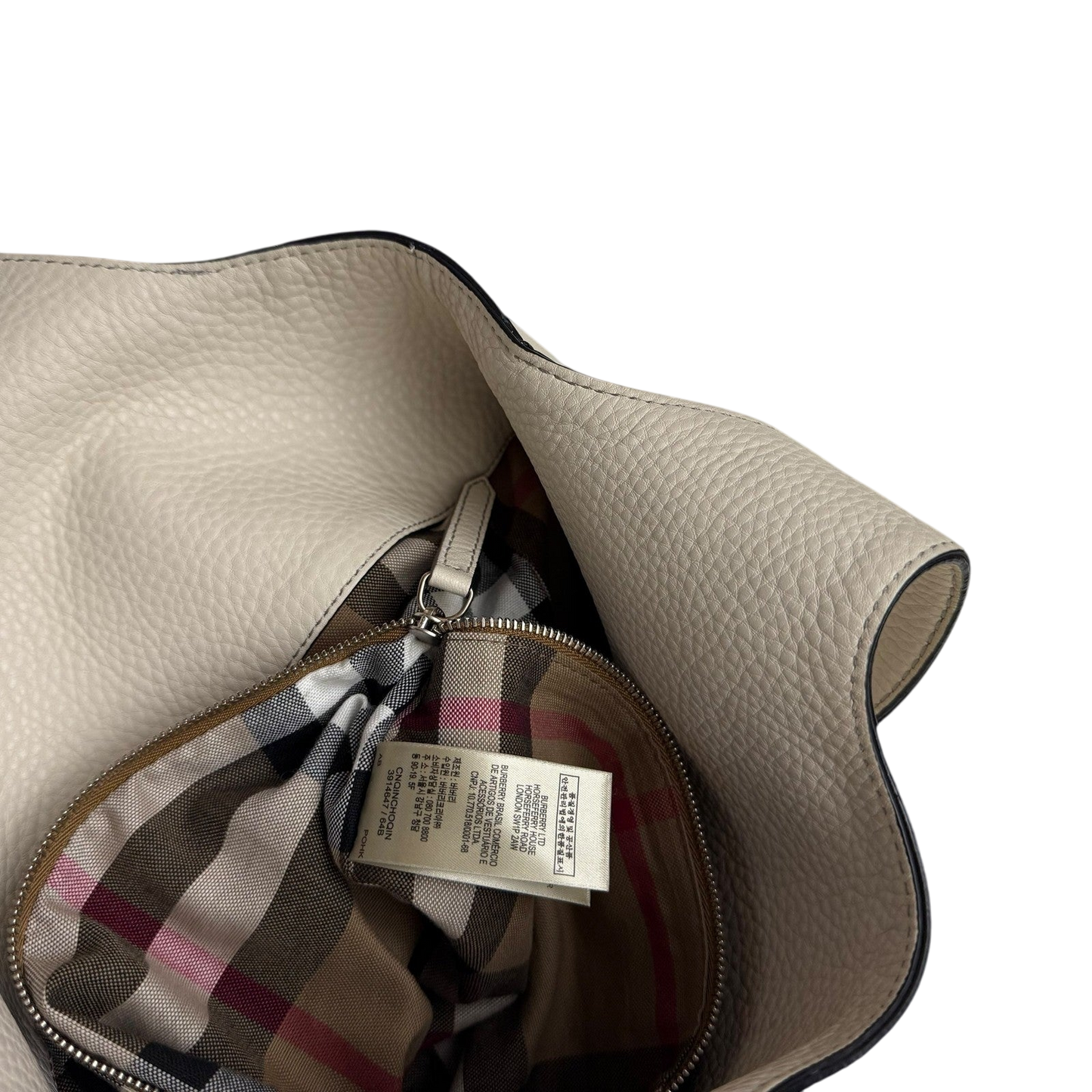 Burberry Grainy Leather Shoulder Bag Cream