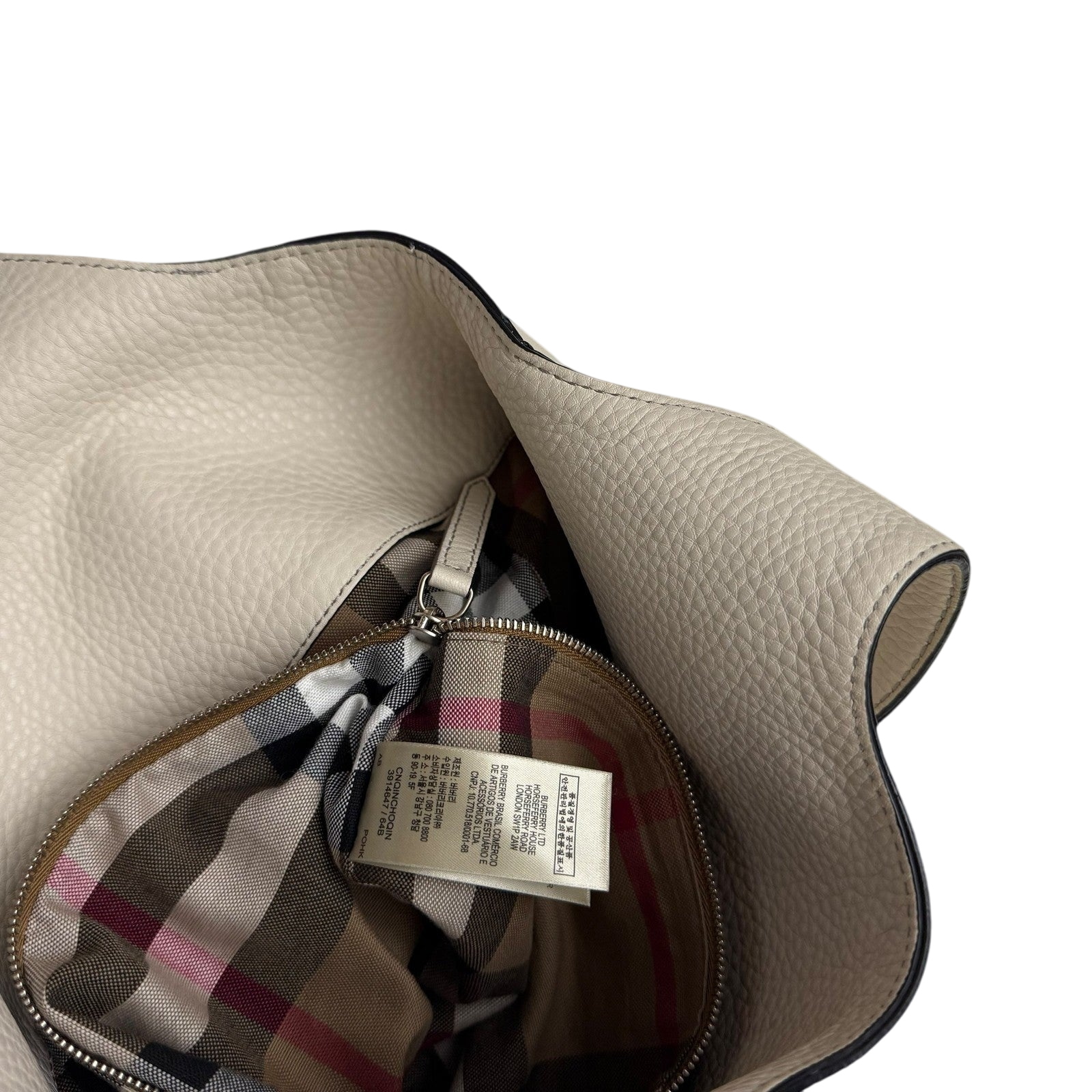 Burberry Grainy Leather Shoulder Bag Cream