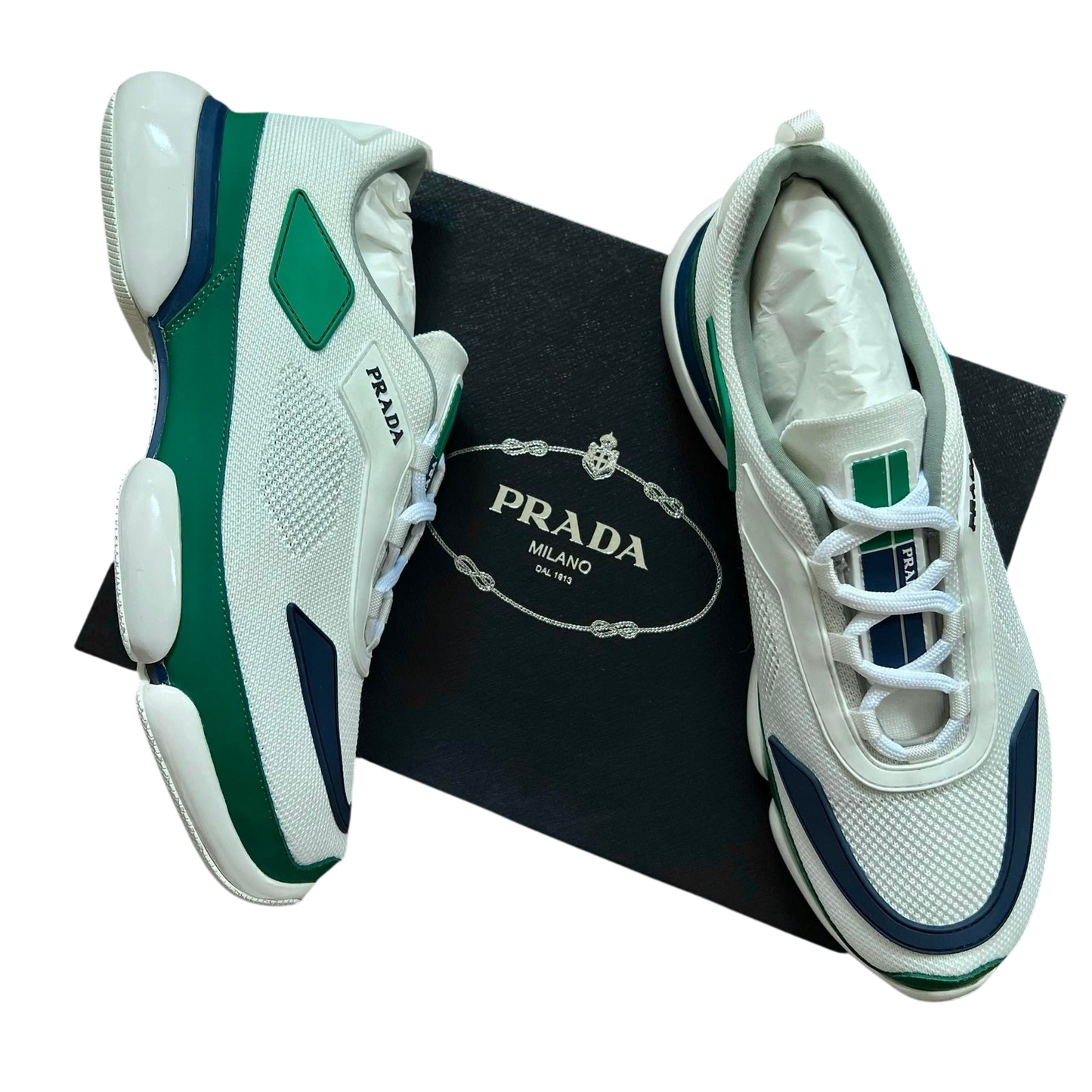 Prada Cloudbust Low Green / Navy / White
