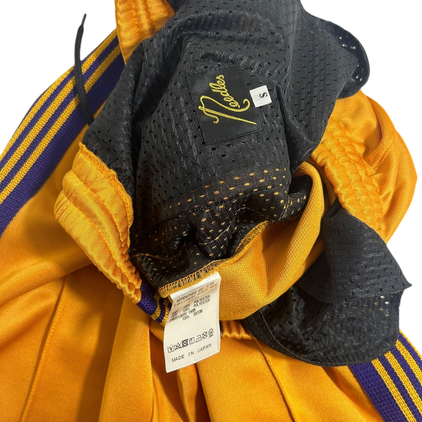 Needles Poly Smooth Narrow Track Pants Yellow/Purple (Size S)