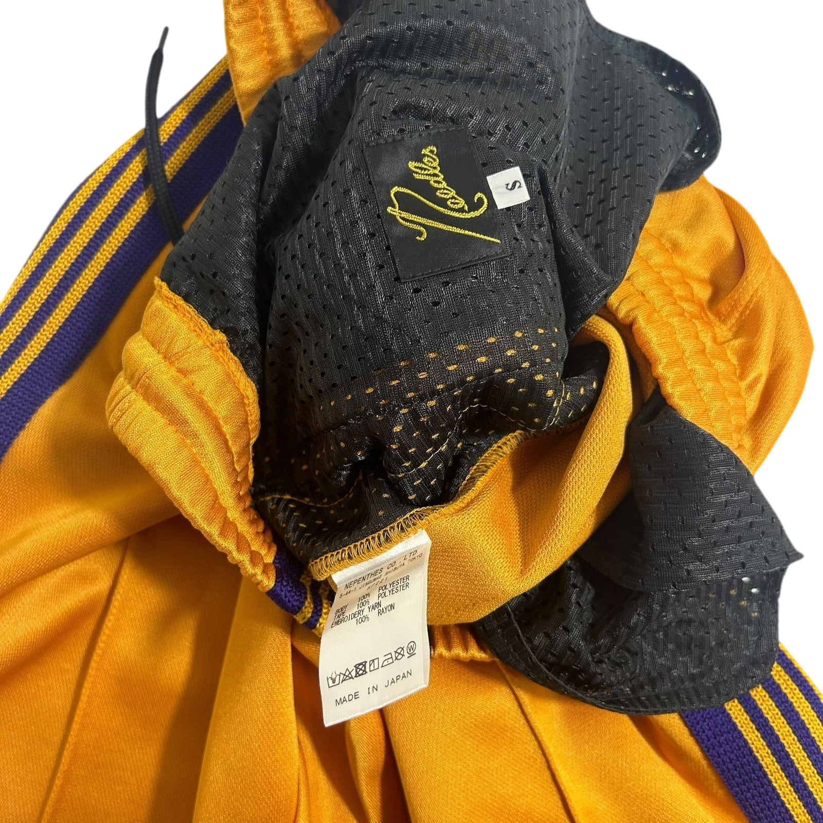 Needles Poly Smooth Narrow Track Pants Yellow/Purple (Size S)