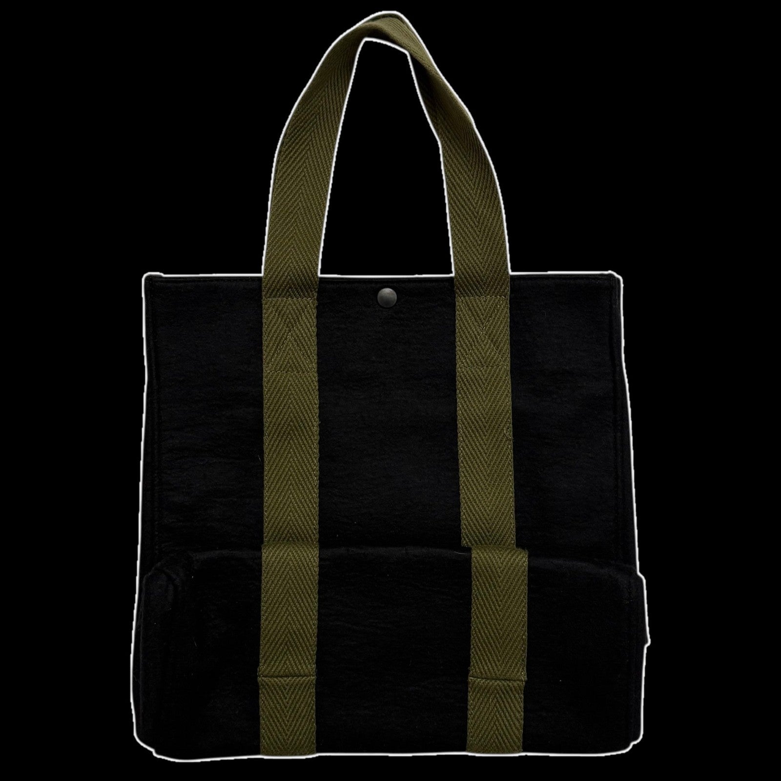 Comme Des Garçons Tricot Wool Blend Tote Bag Black/Green