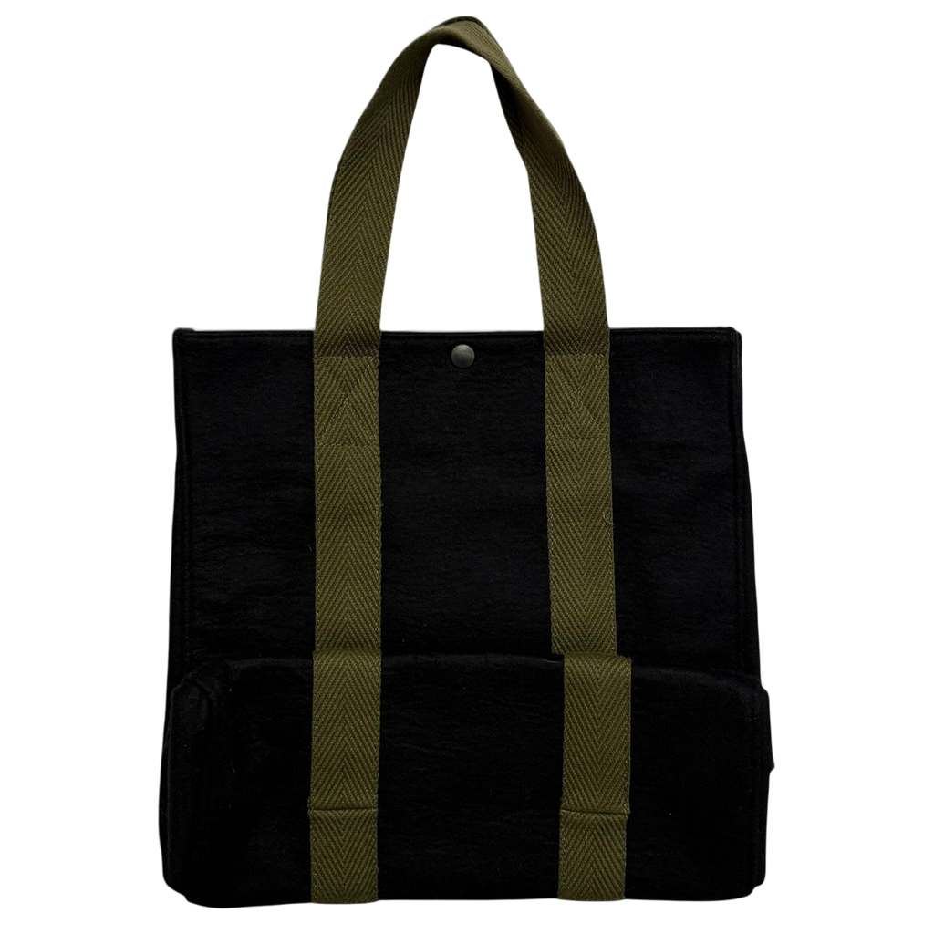 Comme Des Garçons Tricot Wool Blend Tote Bag Black/Green
