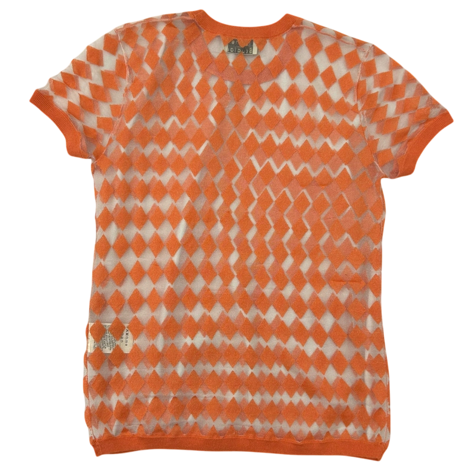 Acne Studios Diamond Pattern Mesh T-Shirt Salmon Pink (Size S womens)