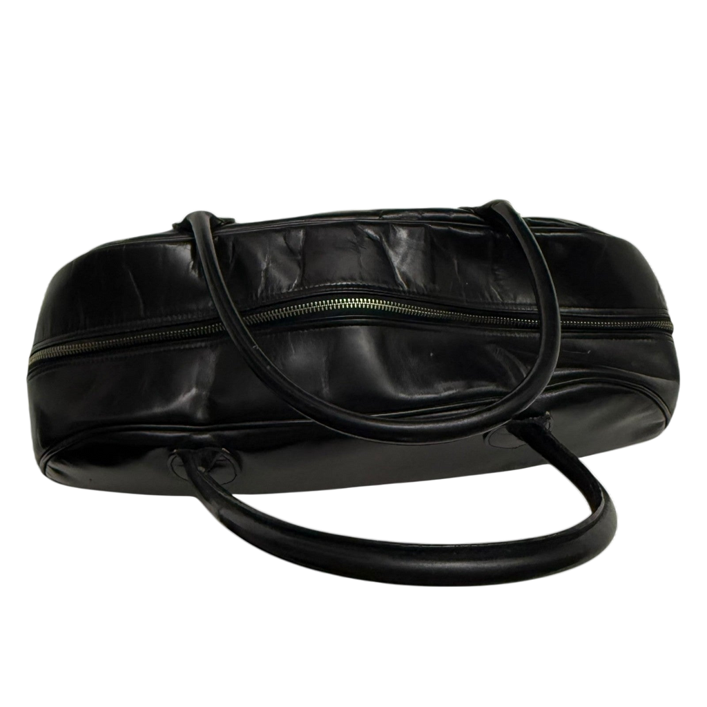 Comme des Garçons 90s Leather Boston Bag Black