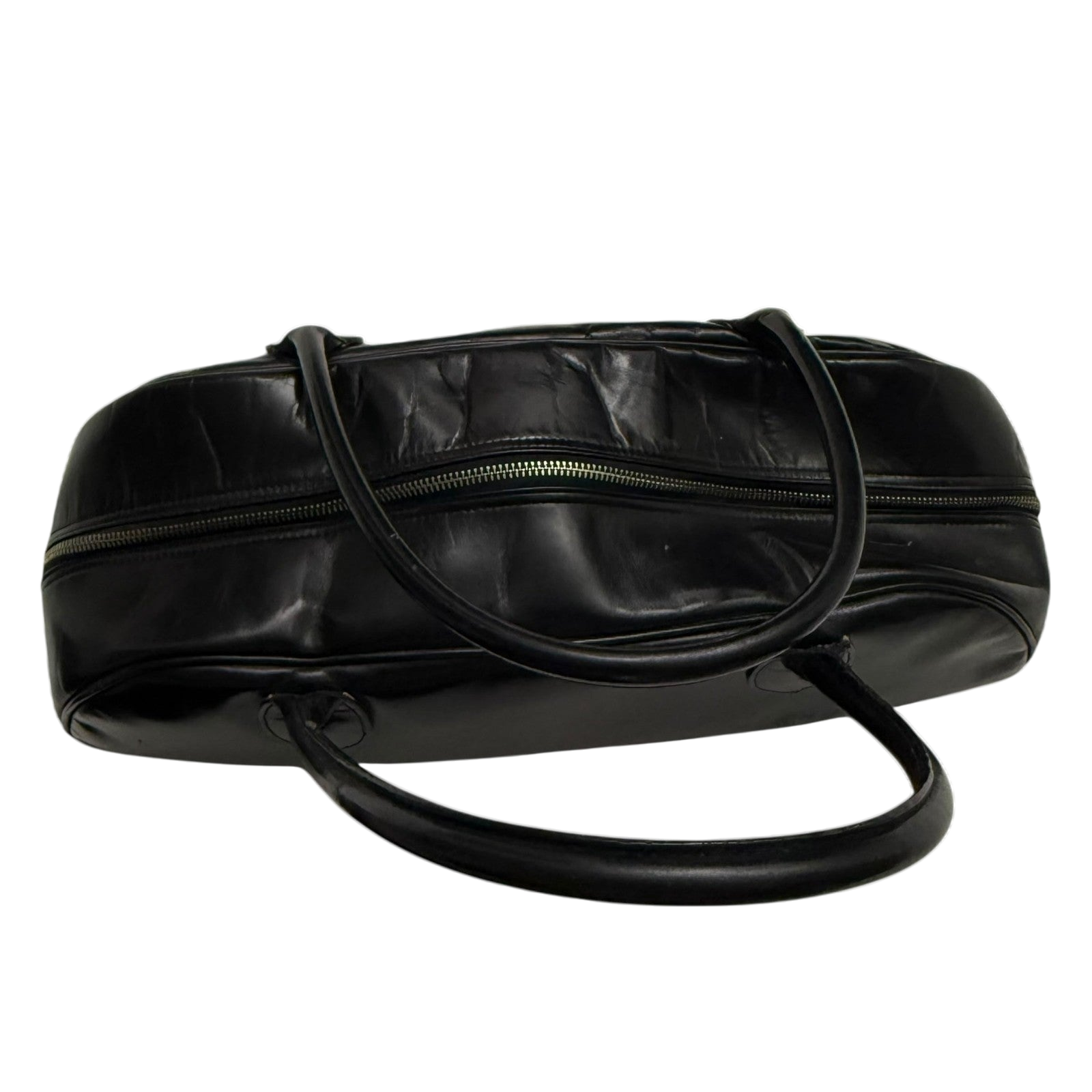 Comme des Garçons 90s Leather Boston Bag Black