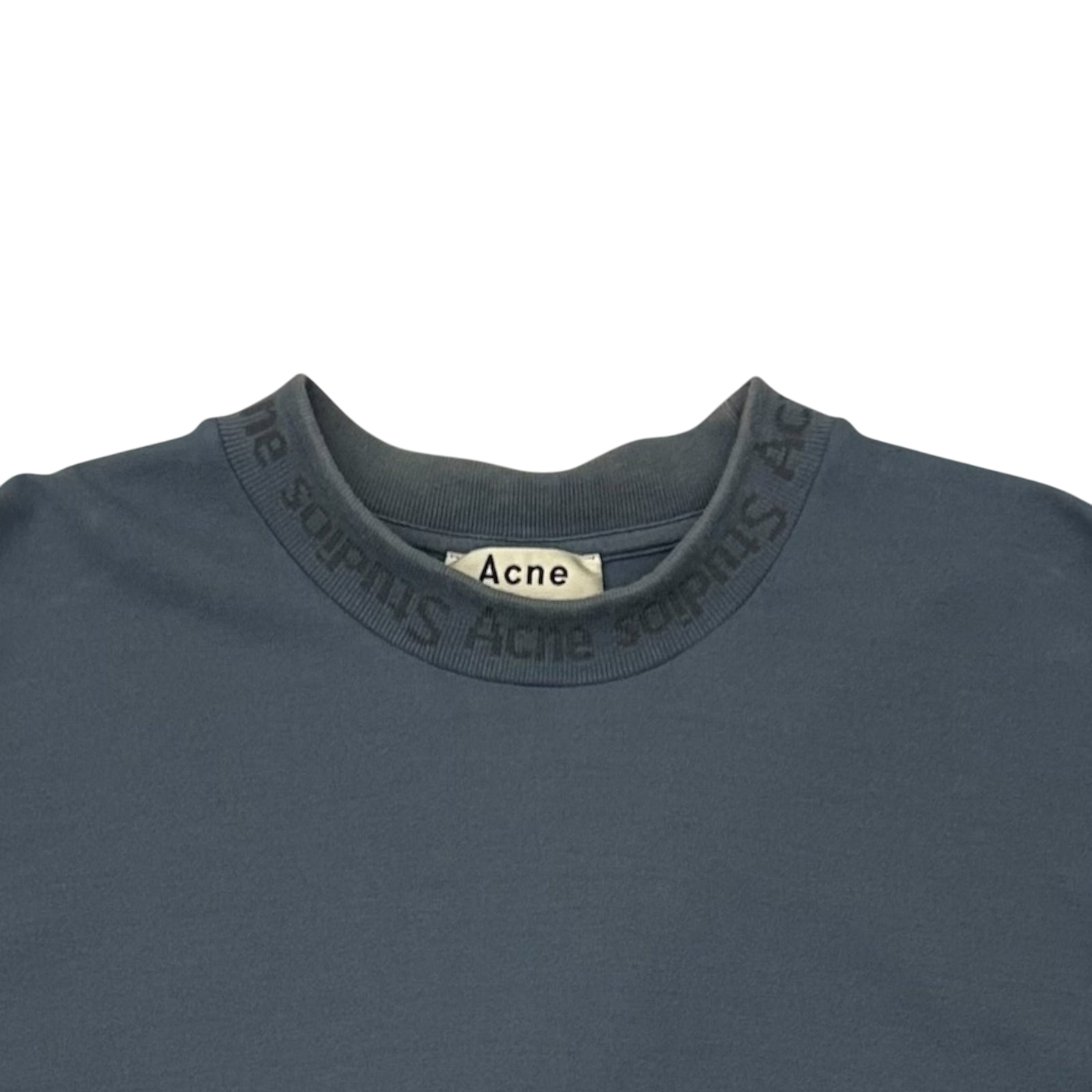 Acne Studios Jacquard LogoT-Shirt ‘Metallic Blue’ (Fits M)