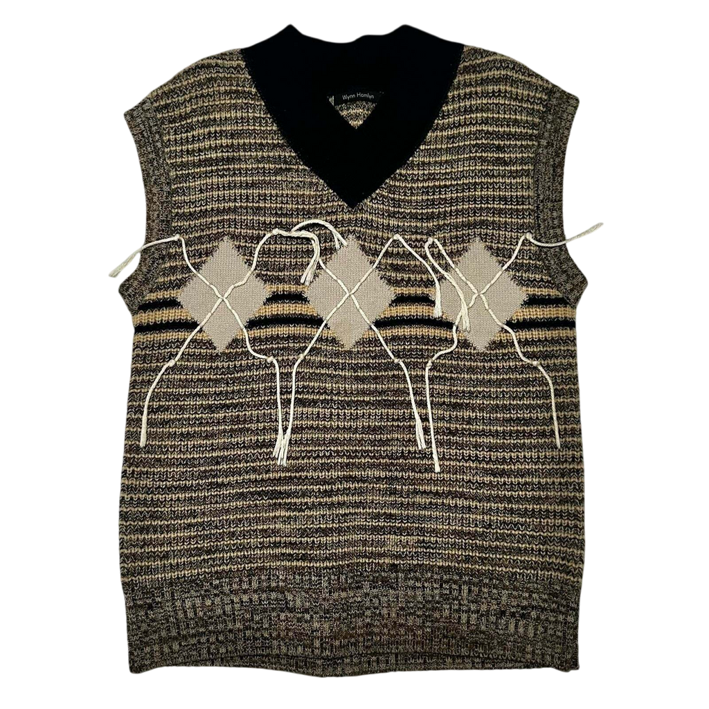 Wynn Hamlyn Wool Blend Argyle Knit Vest (Size L)