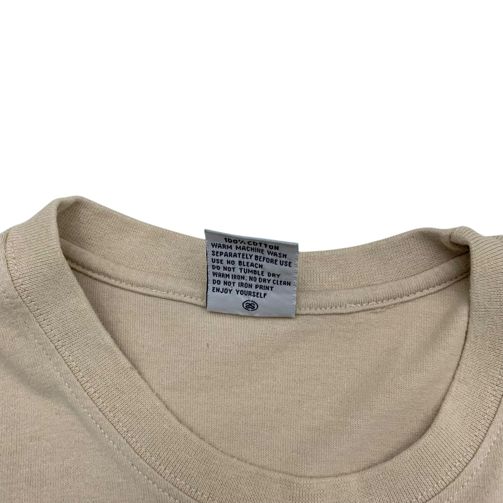 Stussy Vintage 00s Centre Logo T-Shirt Beige (Made in Aus) (Fits M/L)