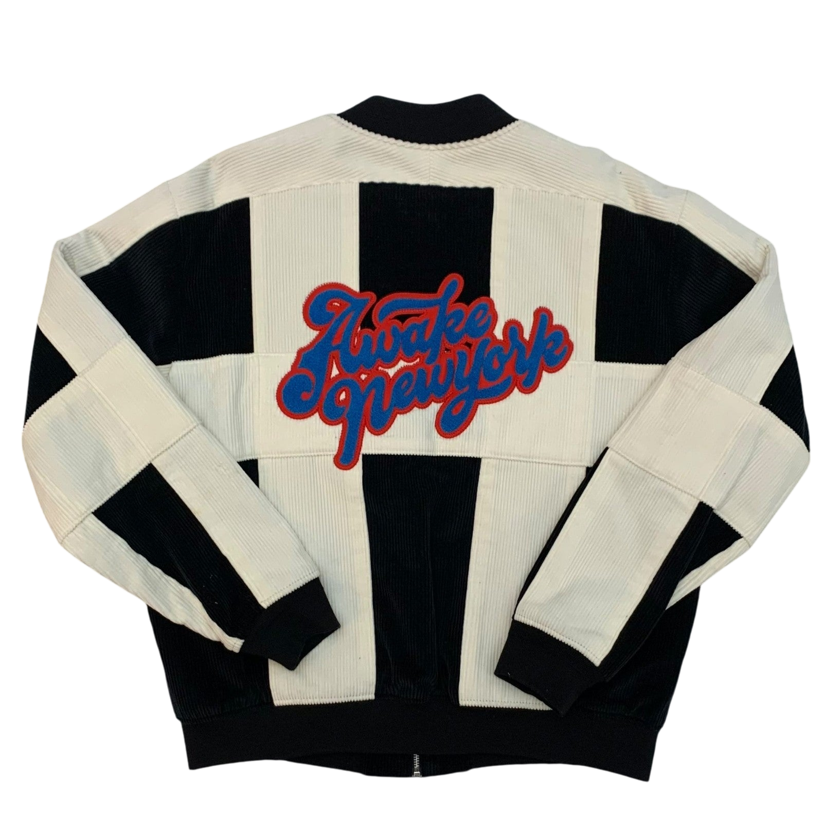 Awake NY Chenille Patch Corduroy Logo Jacket Black/White (Size L)
