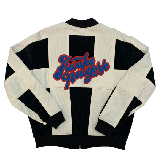 Awake NY Chenille Patch Corduroy Logo Jacket Black/White (Size L)