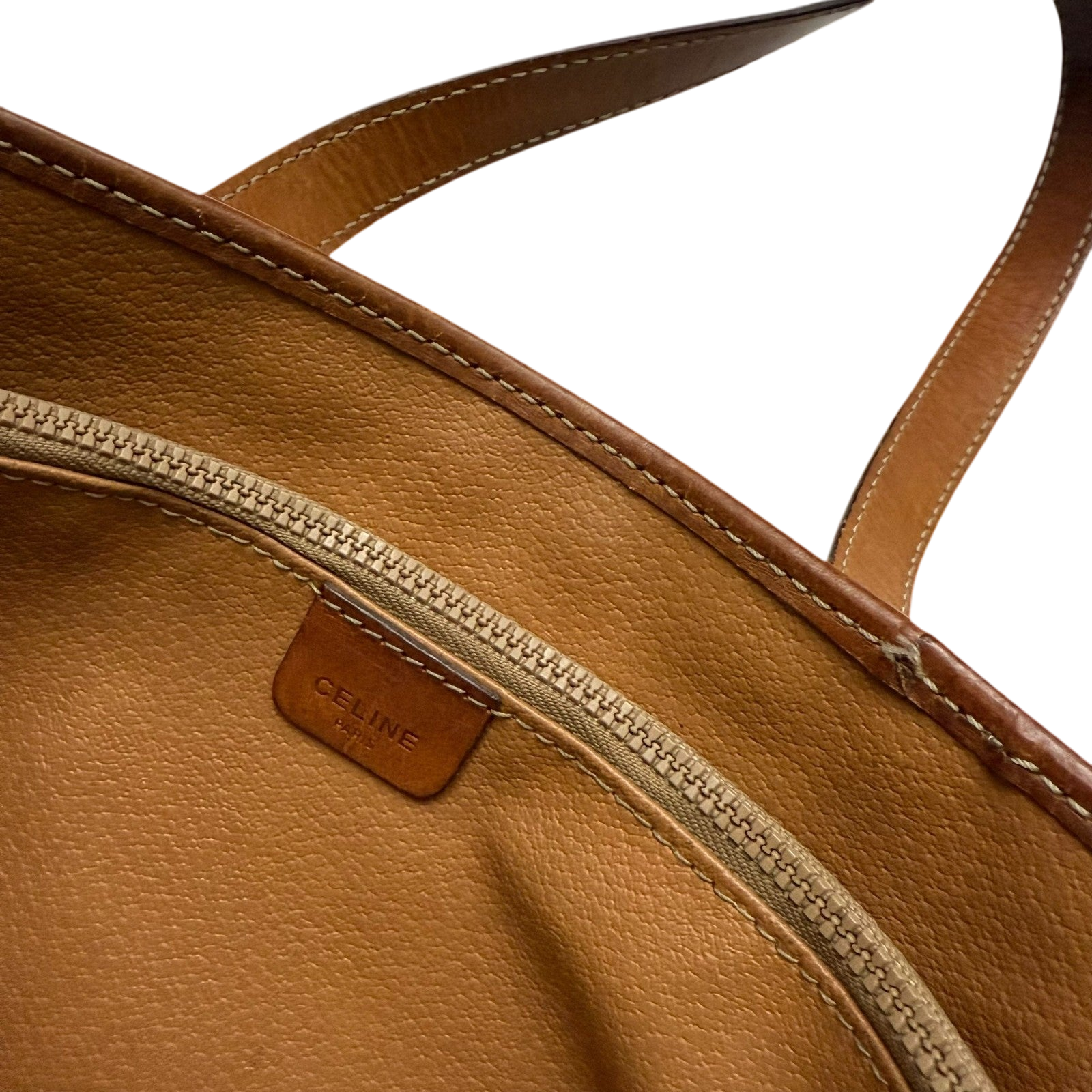 Céline 2008 Macadam Coated Canvas Monogram Tote Bag Brown