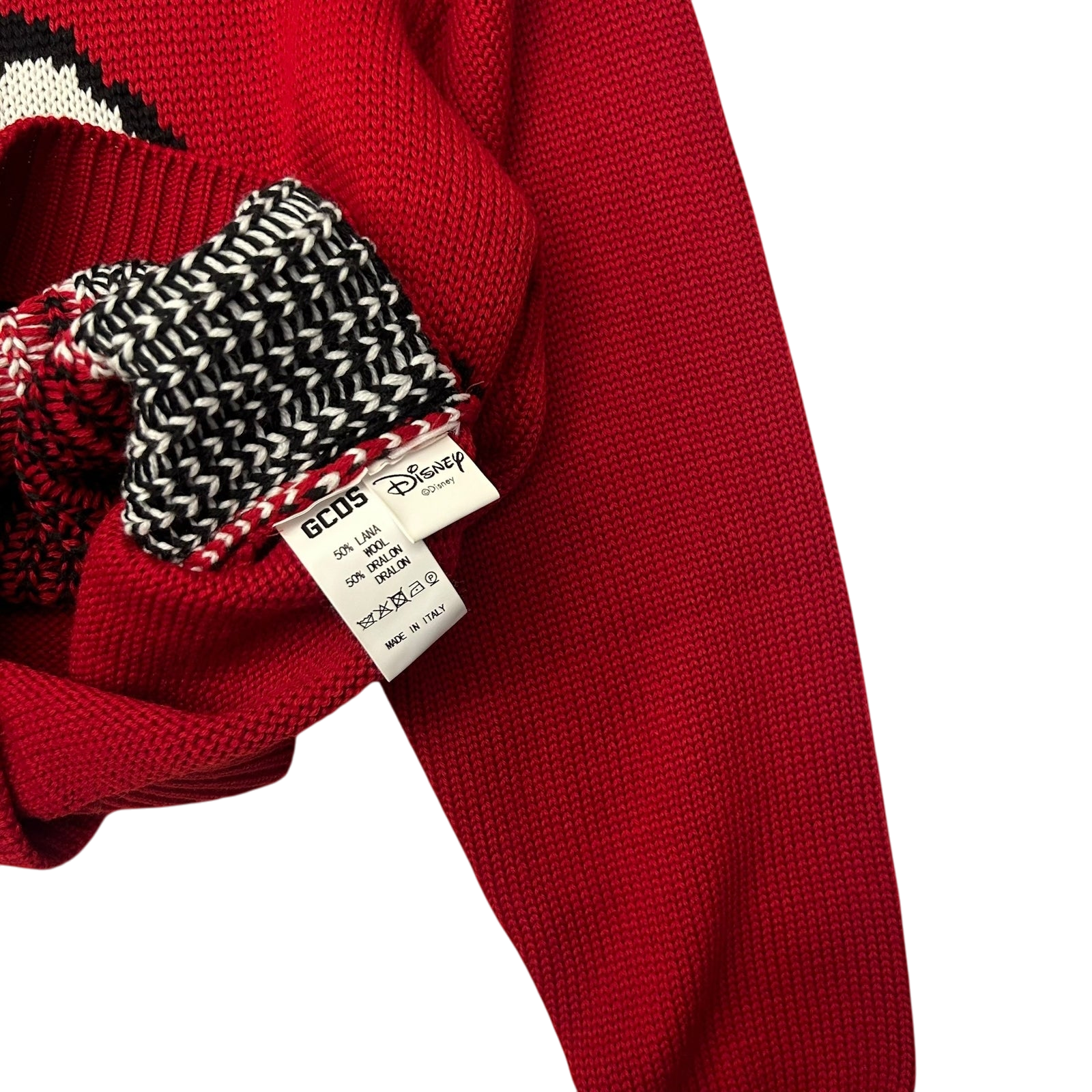 GCDS x Mickey Mouse Wool Blend Knit Sweater Red (Fits M-L Women)