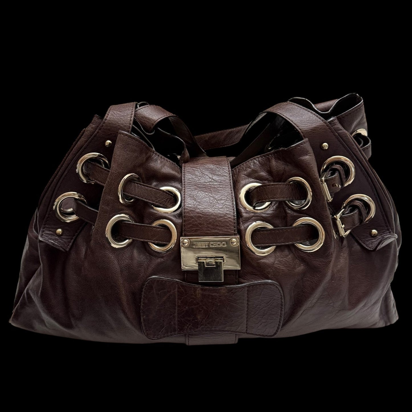 Jimmy Choo Ramona Leather Shoulder Bag Brown