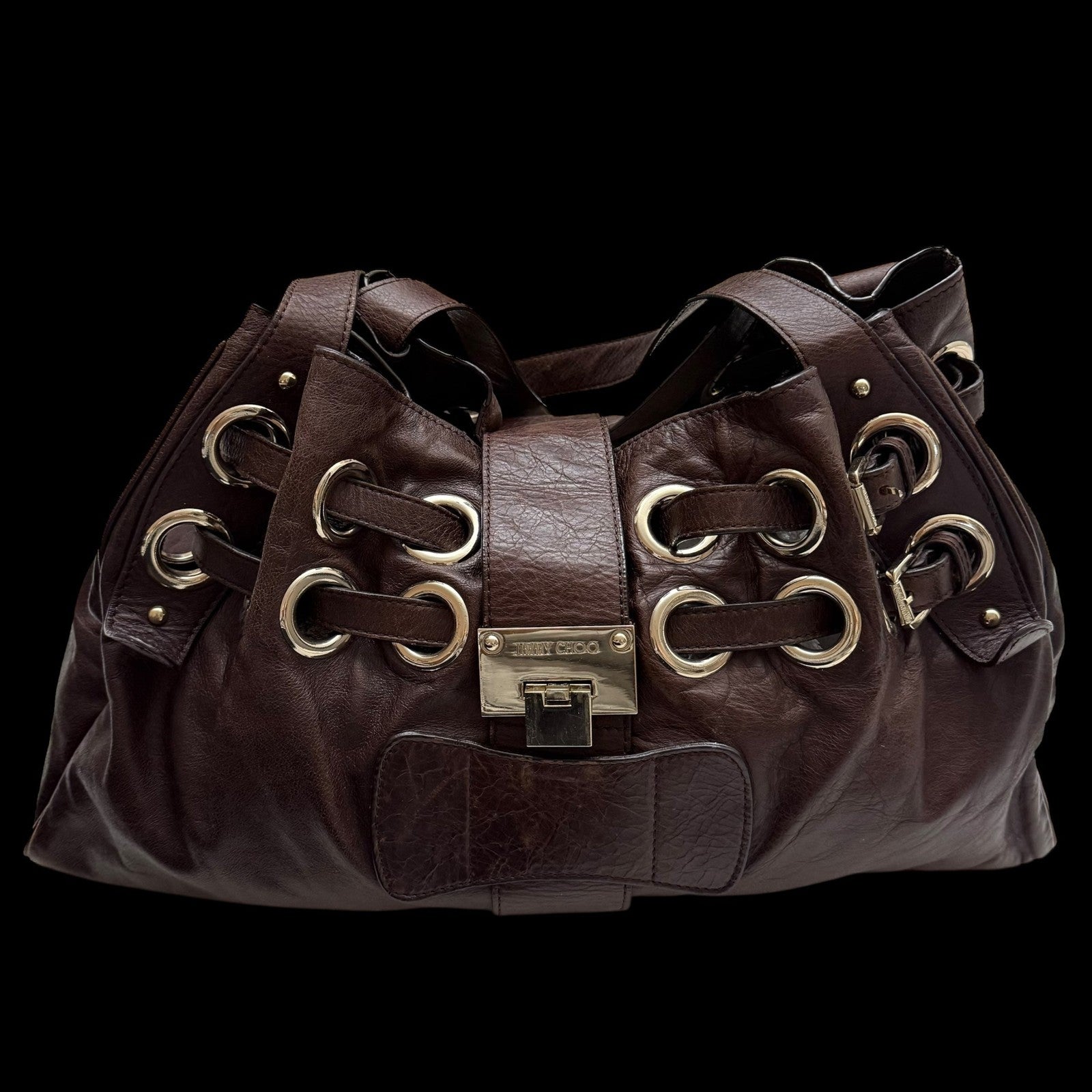 Jimmy Choo Ramona Leather Shoulder Bag Brown