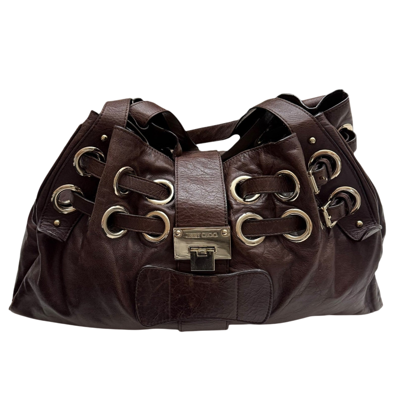 Jimmy Choo Ramona Leather Shoulder Bag Brown