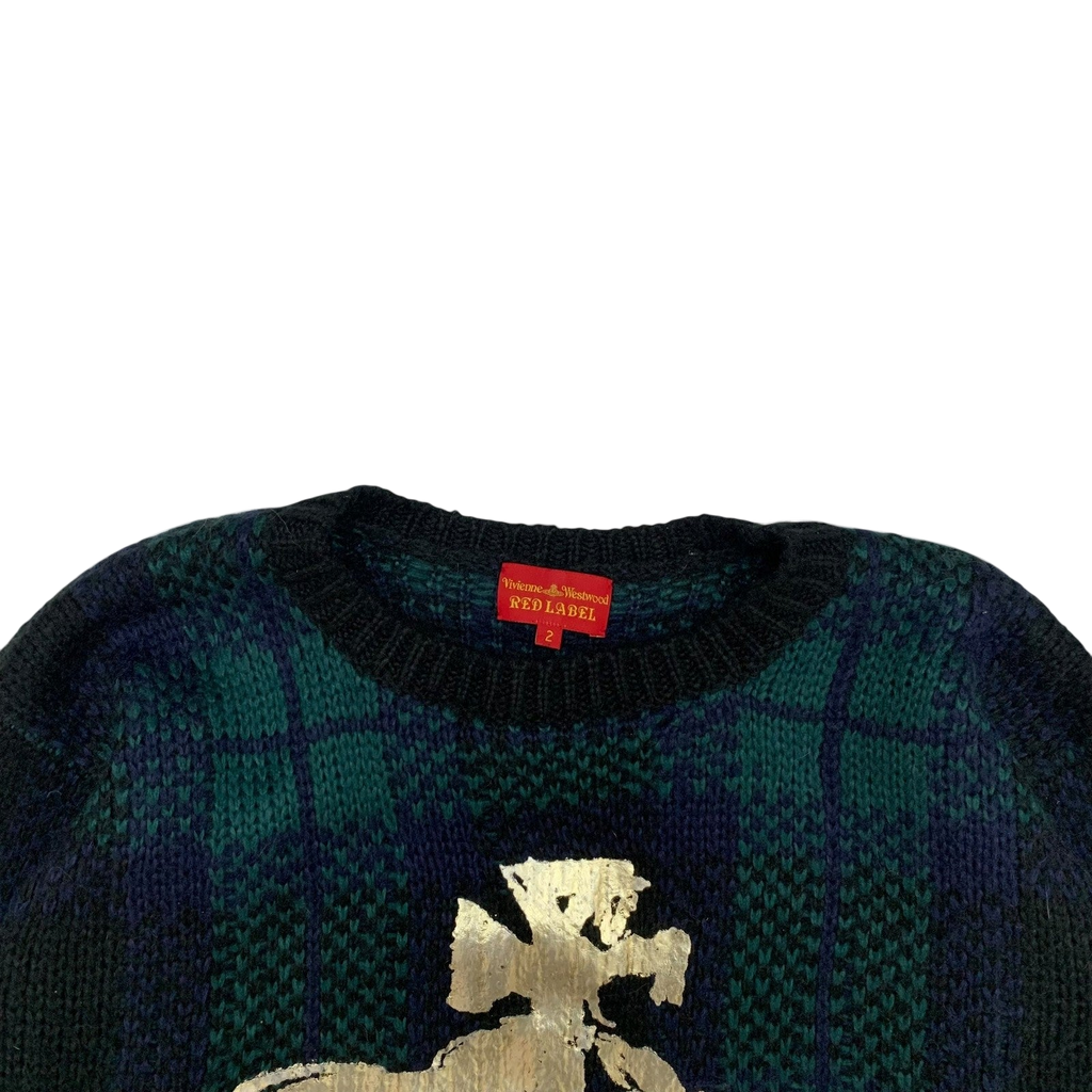 Vivienne Westwood Cropped Orb Logo Sweater Multi Colour (Fits M-L Womens)