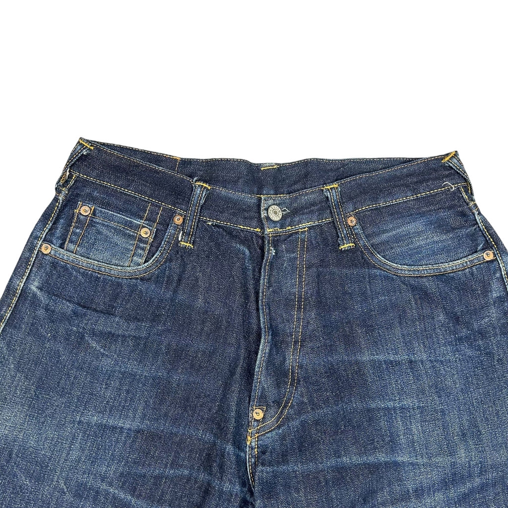 Vintage Evisu Gold Daicock Pocket Logo Selvedge Denim Jeans (Fits 32")