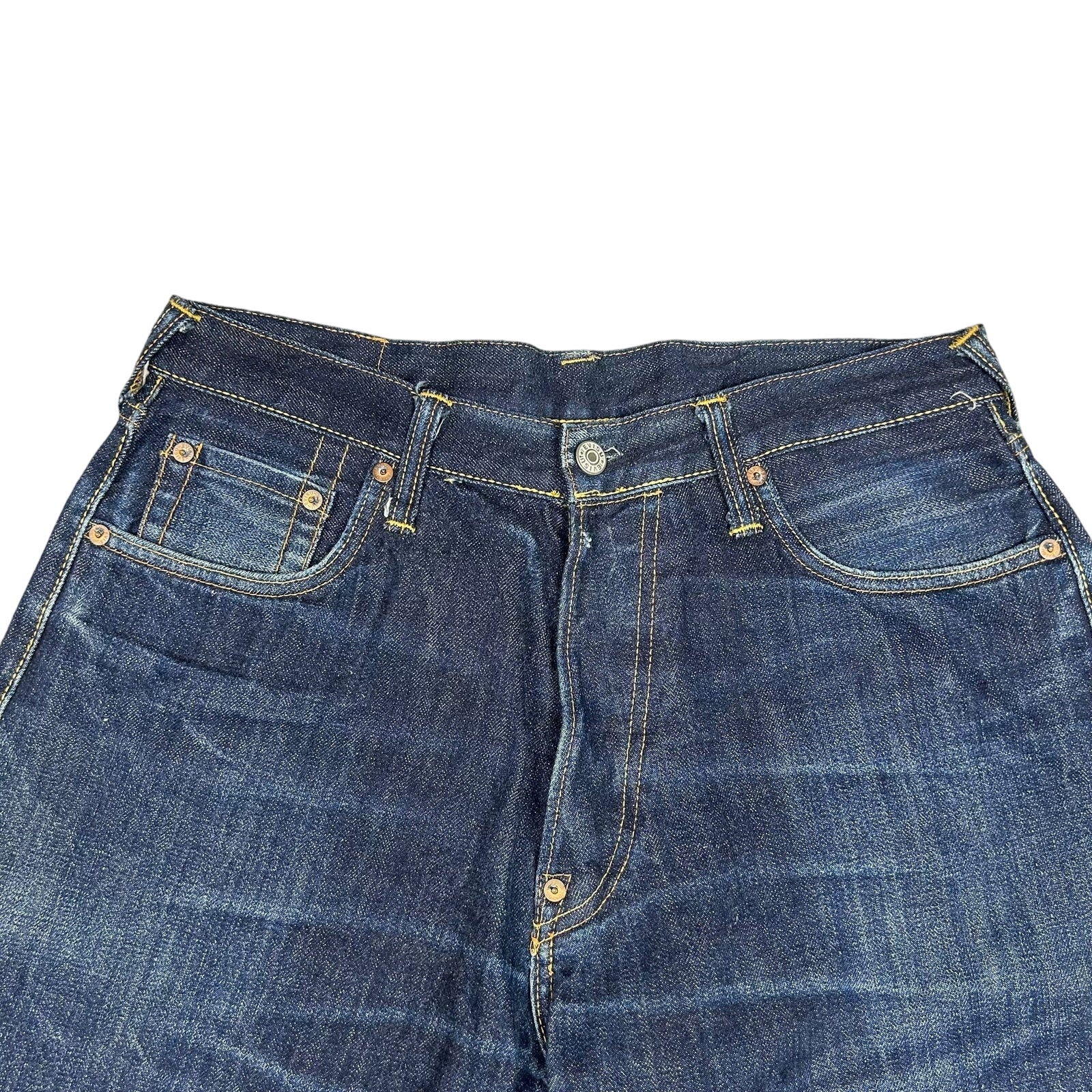 Vintage Evisu Gold Daicock Pocket Logo Selvedge Denim Jeans (Fits 32")