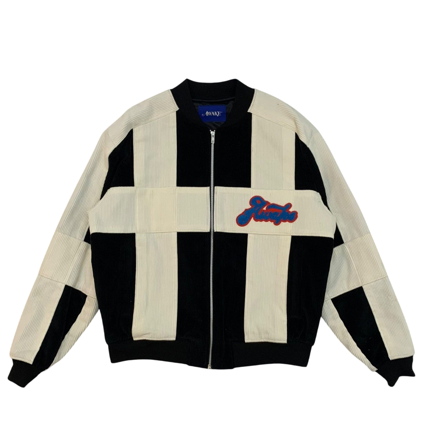 Awake NY Chenille Patch Corduroy Logo Jacket Black/White (Size L)