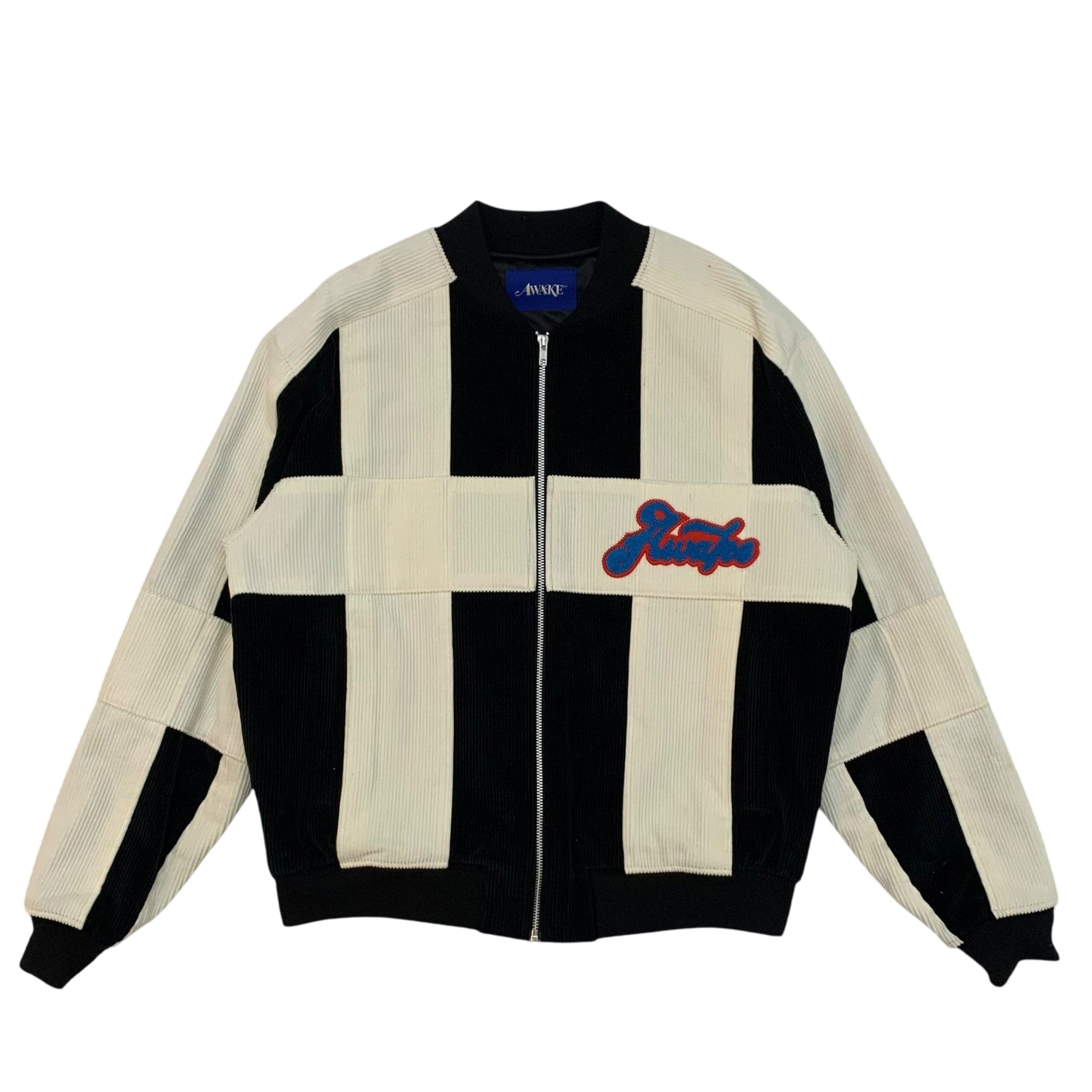 Awake NY Chenille Patch Corduroy Logo Jacket Black/White (Size L)