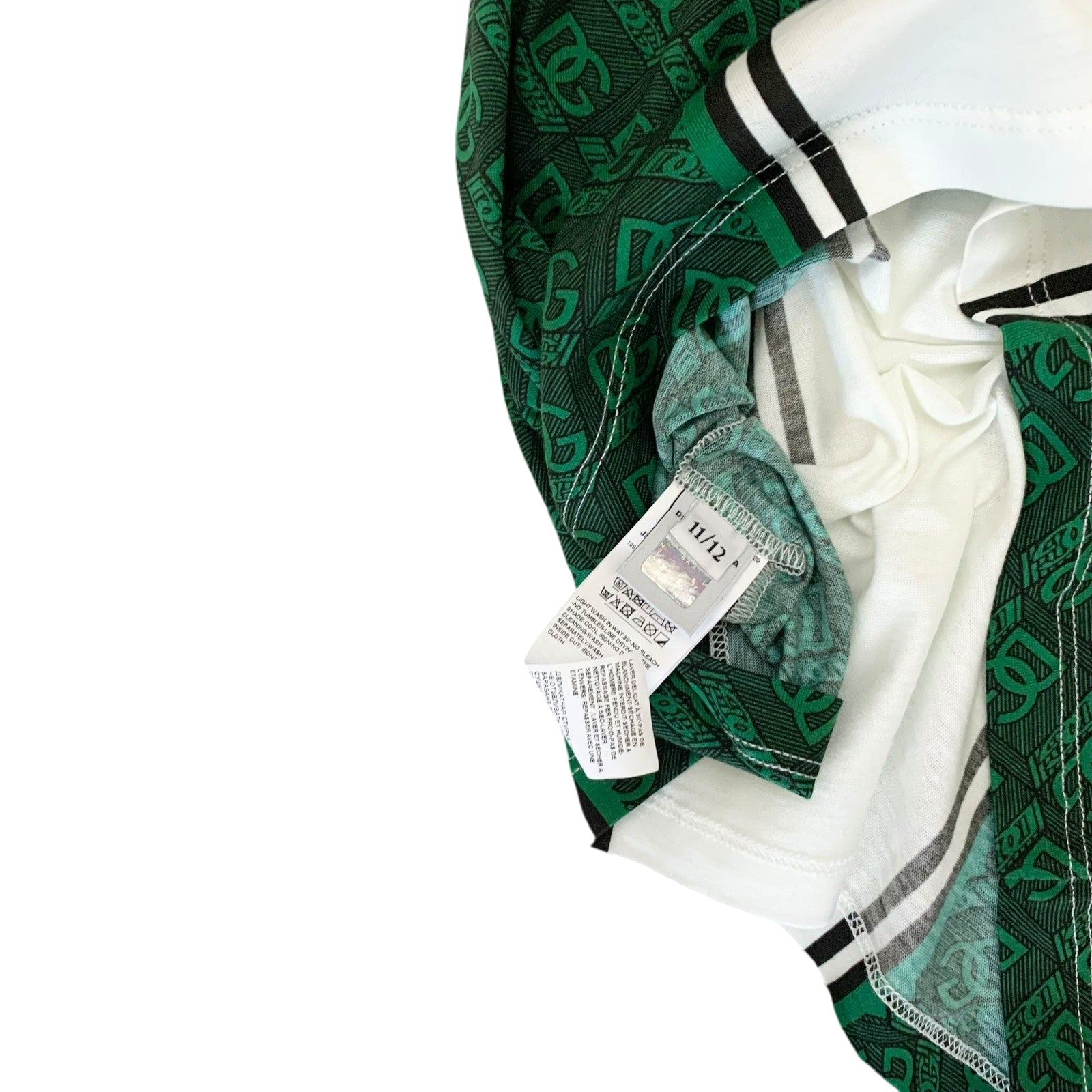 Dolce & Gabbana Interlocked Logo Football T-shirt Green/White (fits S-M womens)