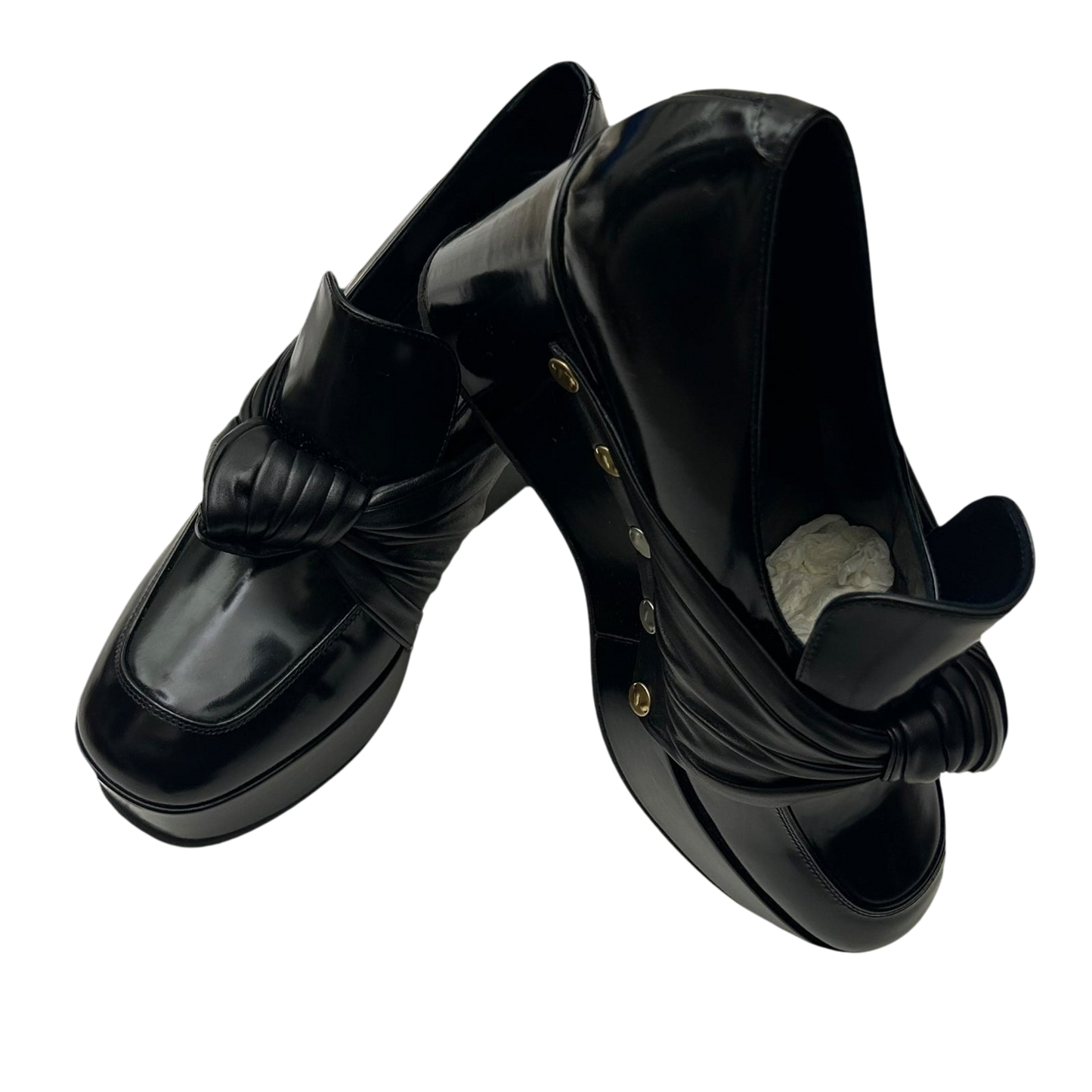 SS16 Celine by Phoebe Philo Twisted Bow Leather Platform Wedges (Size EU37)