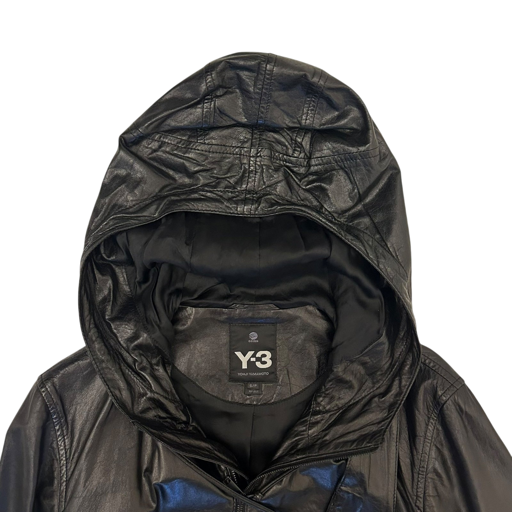 Y-3 Faux Leather Jacket with Detachable Sling Bag Black (Size S)