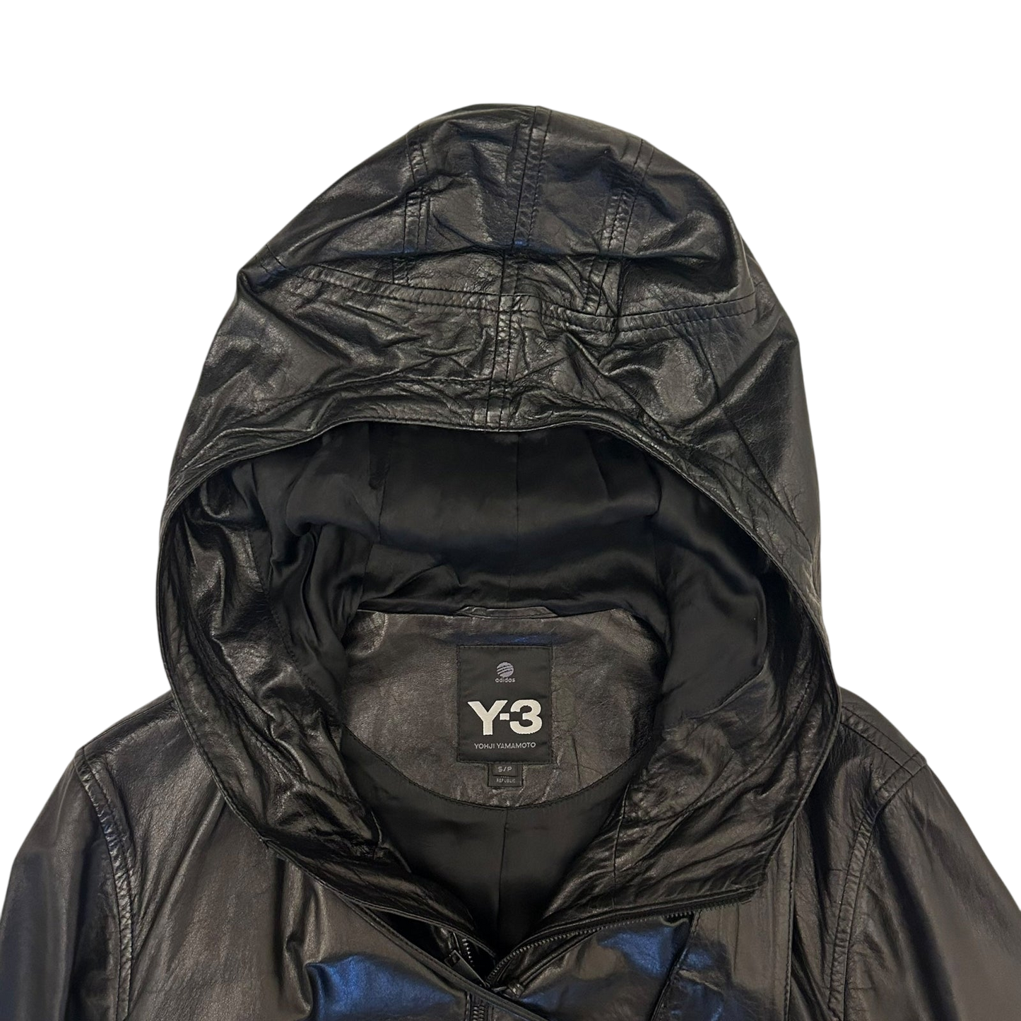 Y-3 Faux Leather Jacket with Detachable Sling Bag Black (Size S)