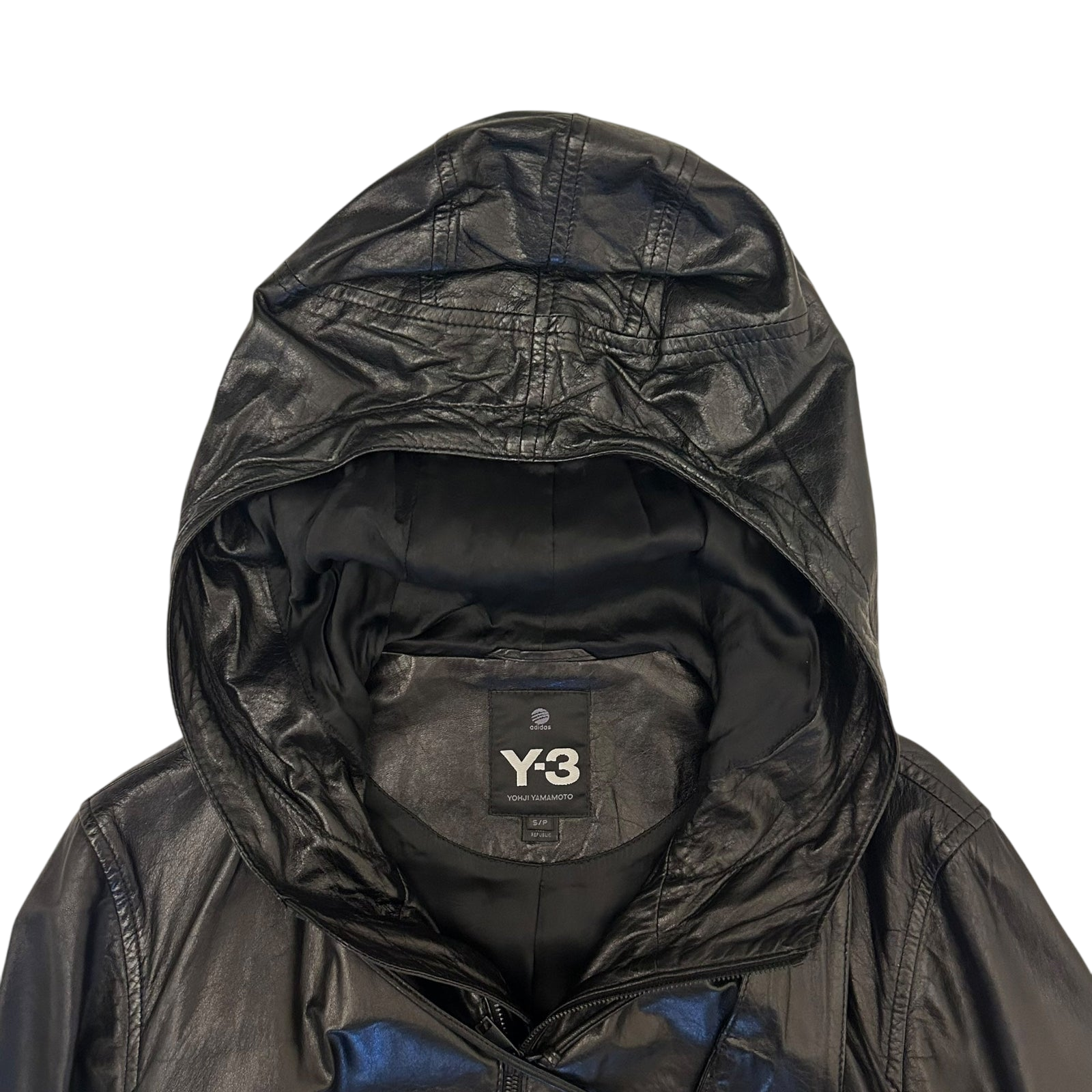 Y-3 Faux Leather Jacket with Detachable Sling Bag Black (Size S)