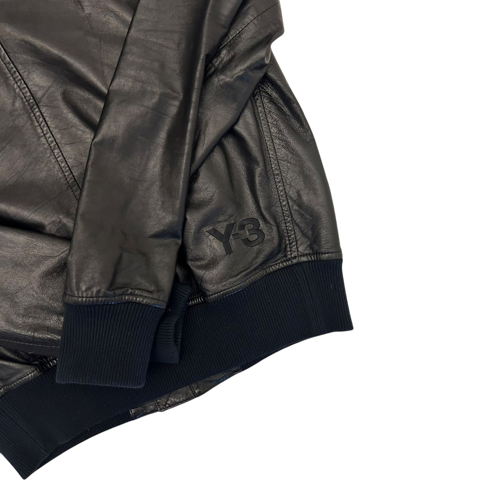 Y-3 Faux Leather Jacket with Detachable Sling Bag Black (Size S)