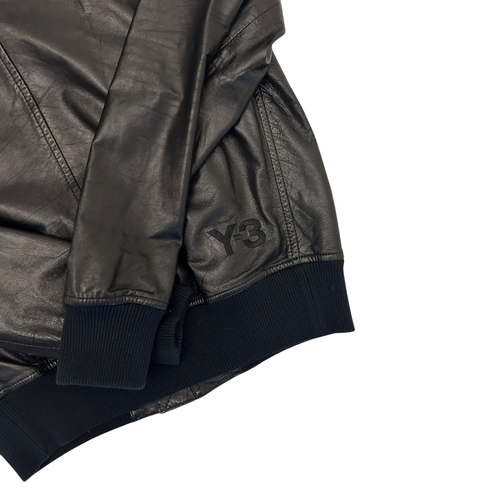 Y-3 Faux Leather Jacket with Detachable Sling Bag Black (Size S)