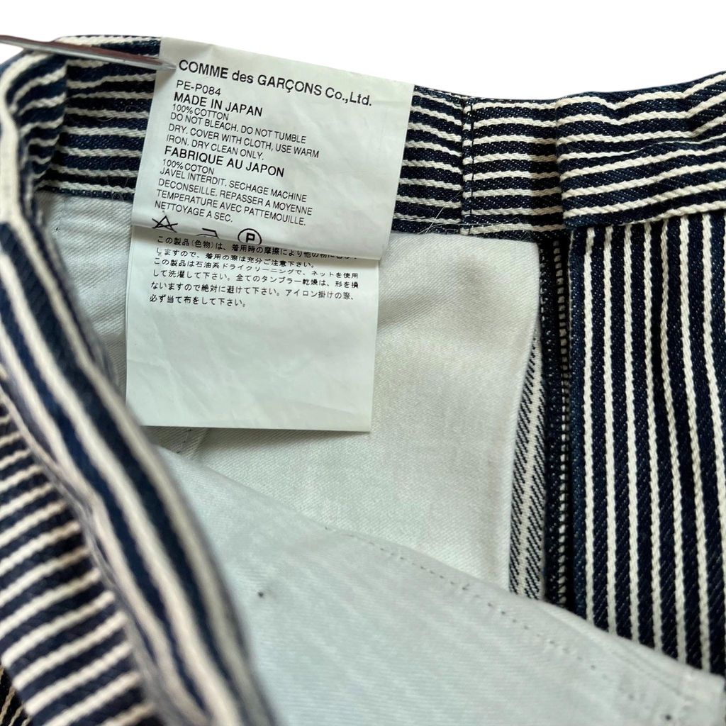 Comme Des AD2001 Garçons Homme Heavy Navy / White Pinstripe Pants (Size S)